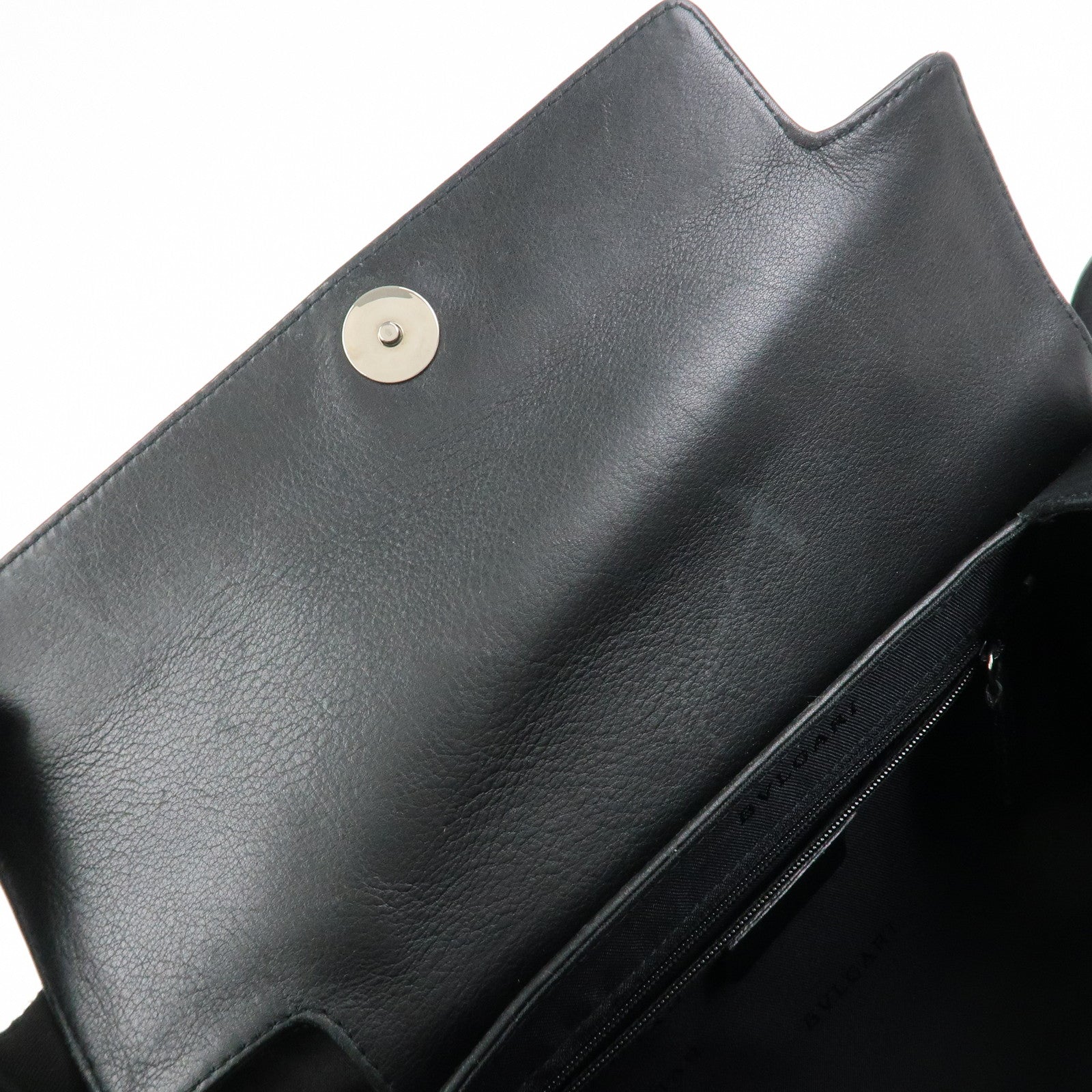 BVLGARI B-zero 1 Drum Leather Shoulder Bag Black