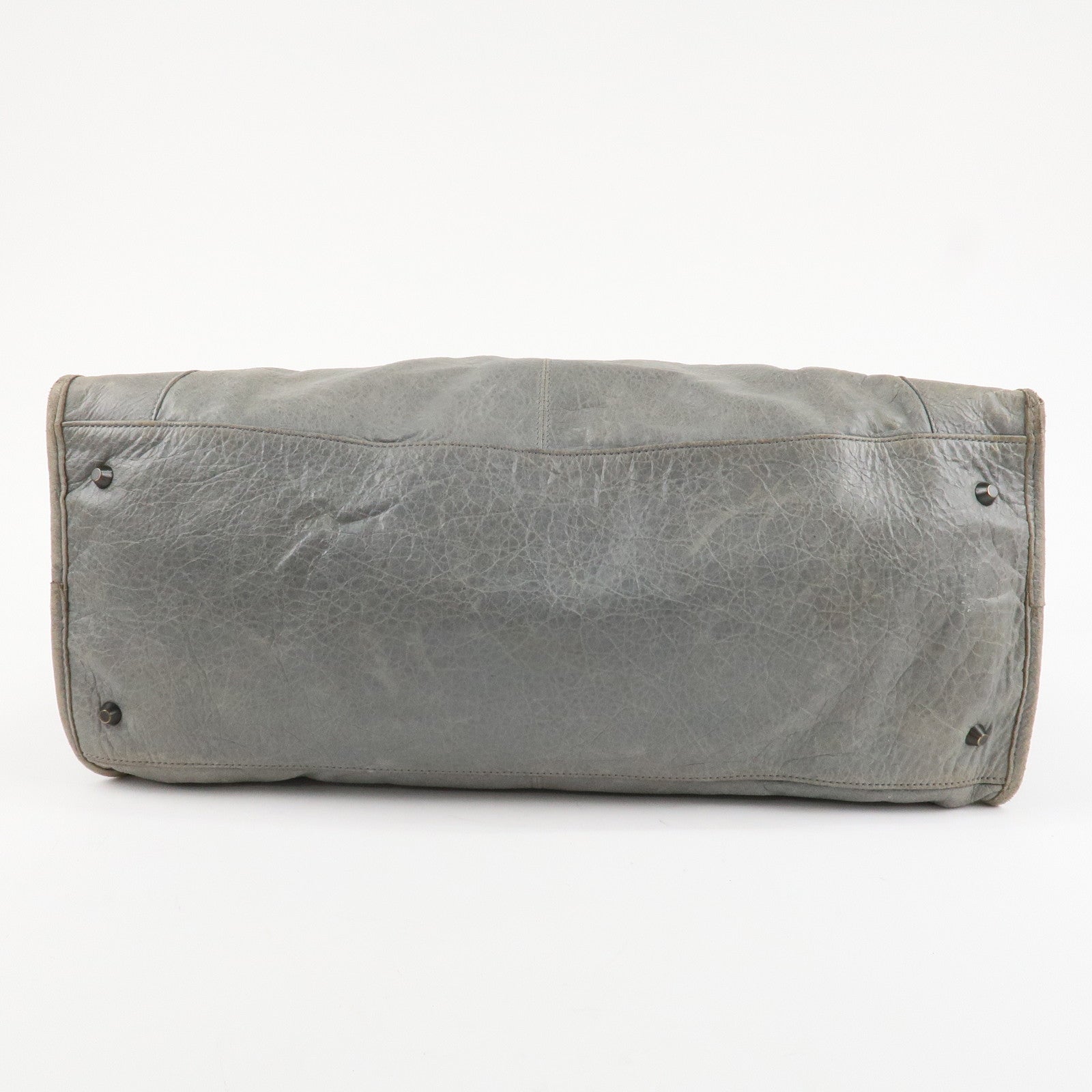 BALENCIAGA The Work Leather Tote Bag Hand Bag Gray Used