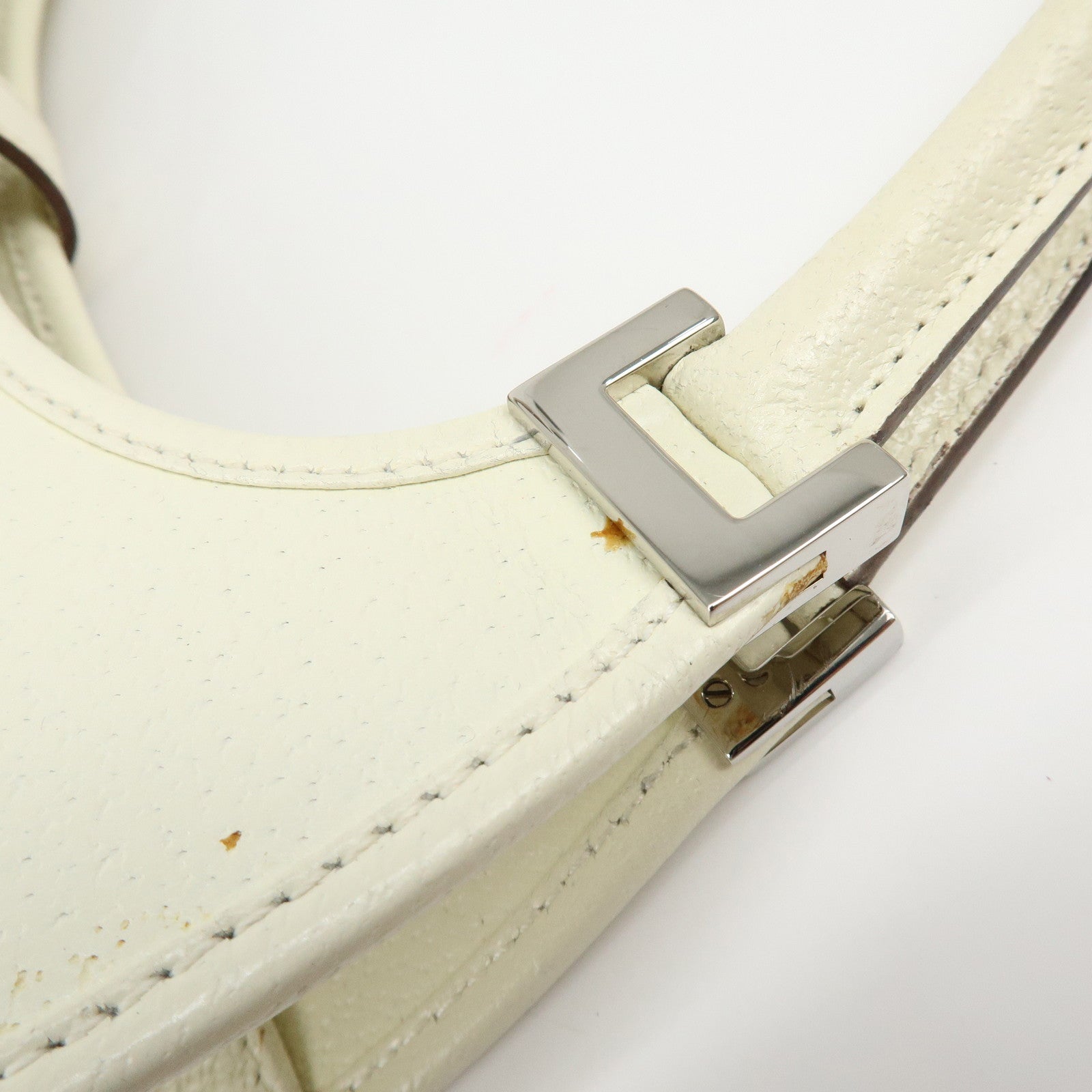 GUCCI Jackie GG Leather Shoulder Bag Hand Bag White 002.1068