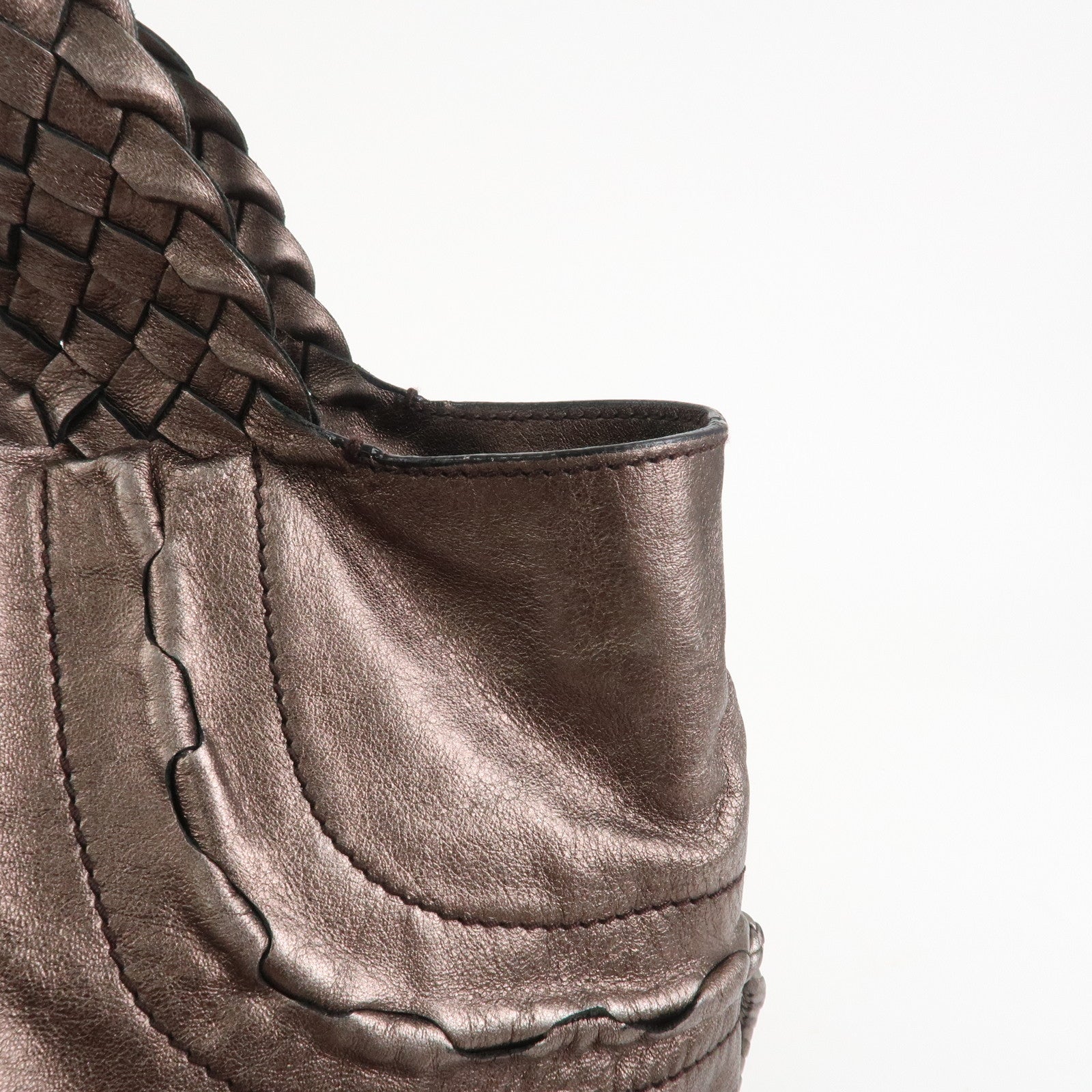 Ferragamo Gancini Leather Tote Bag Shoulder Bag Bronze