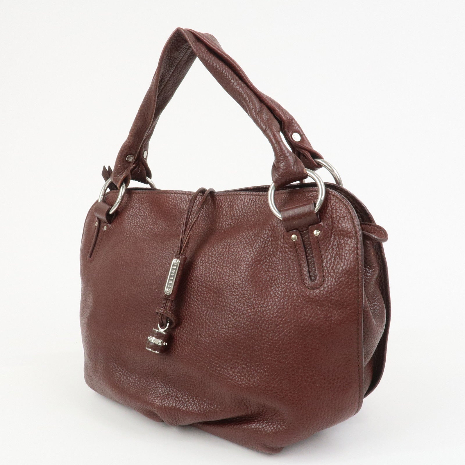 CELINE Bittersweet Leather Shoulder Bag Hand Bag Tote Bag Brown