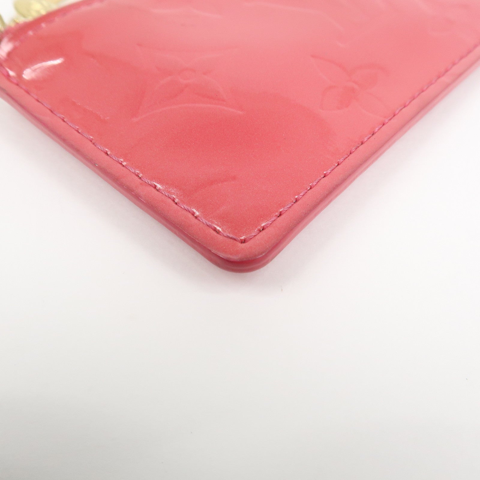 Louis Vuitton Monogram Vernis Pochette Cles Coin Case Pink M9144F
