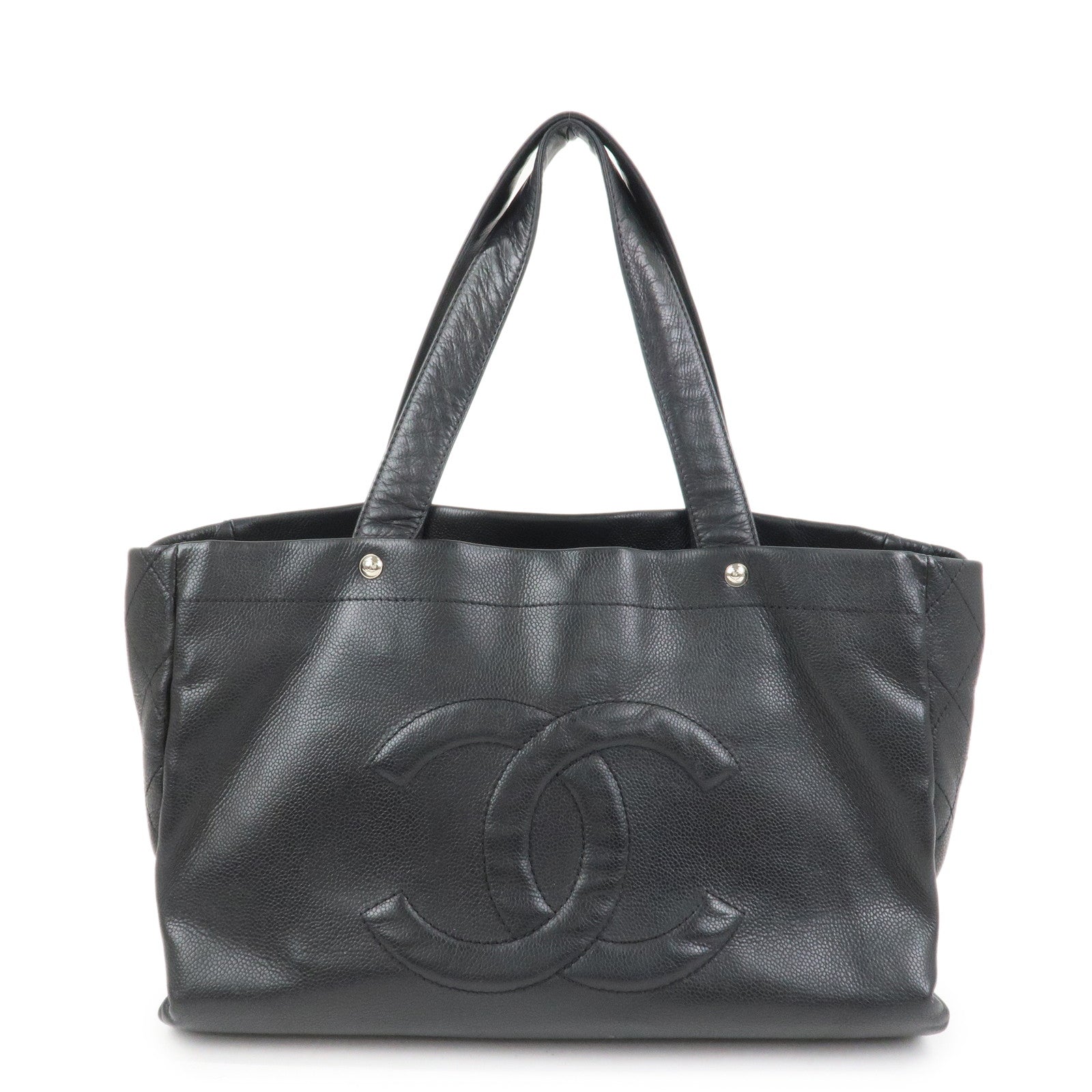 CHANEL COCO Mark Caviarskin Tote Bag Shoulder Bag Black A46566