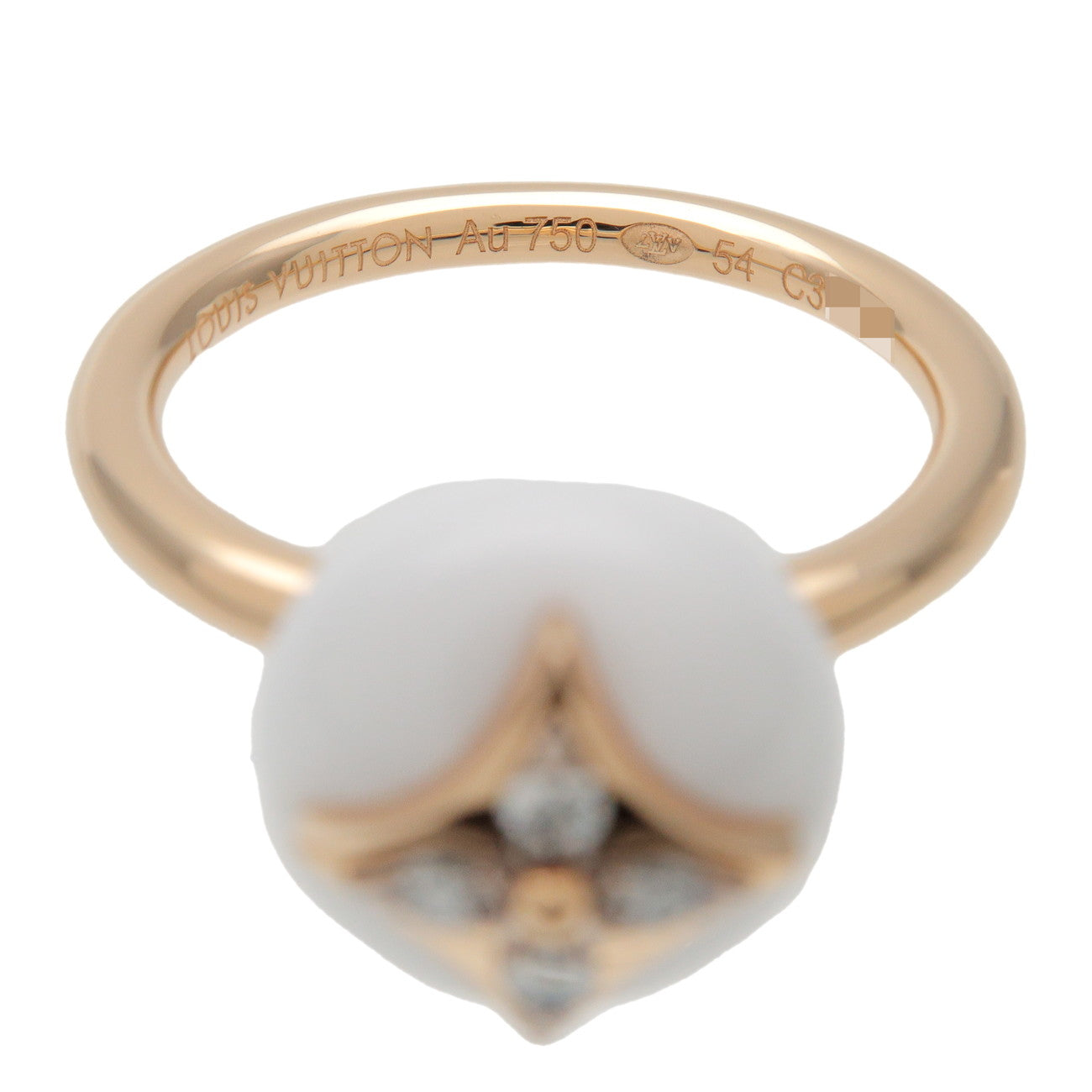 Louis Vuitton B Blossom Ring White Arcade K18 750YG Q9L99A #54 US7