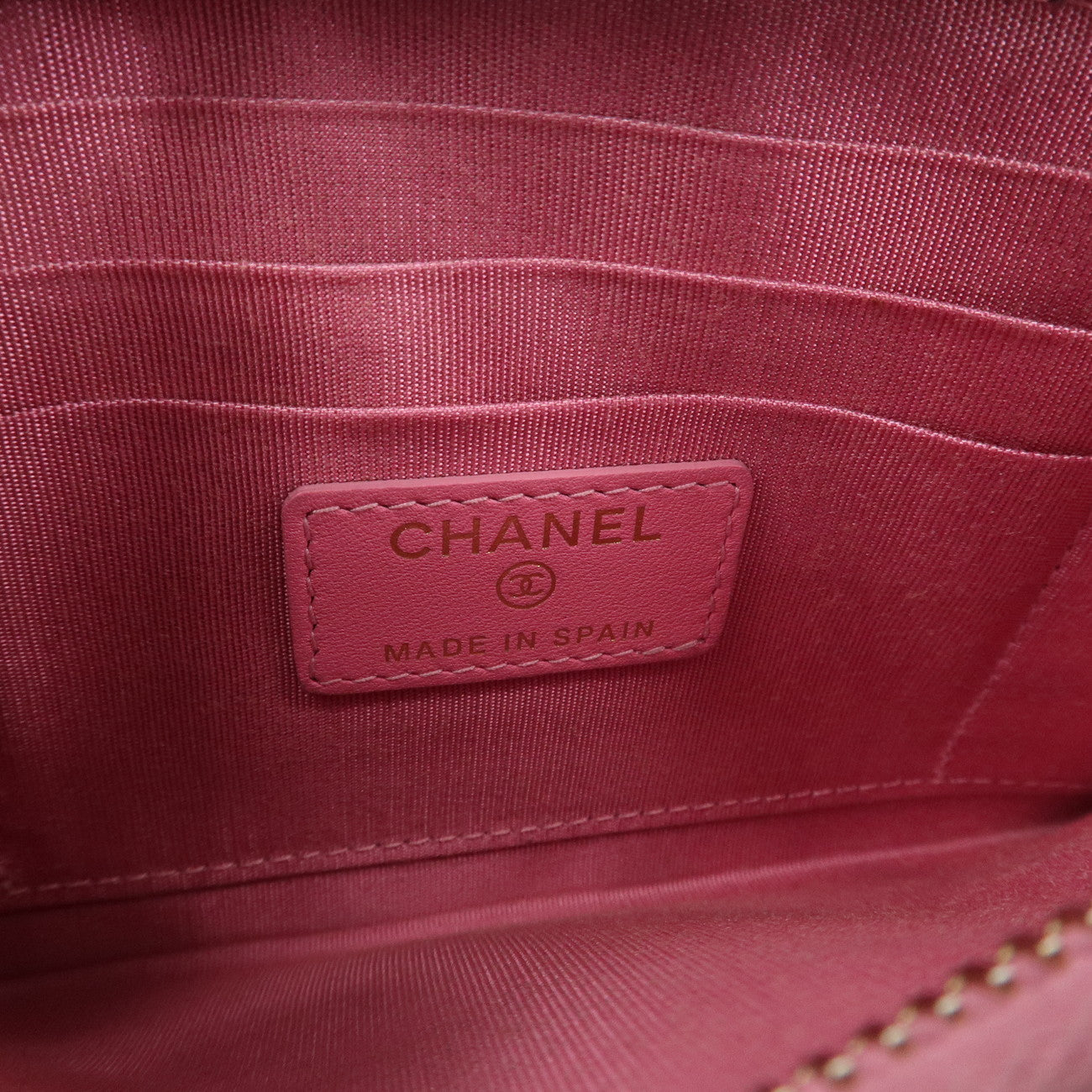 CHANEL Lamb Skin Matelasse Boy Chanel COCO Mark Fragment Case Used