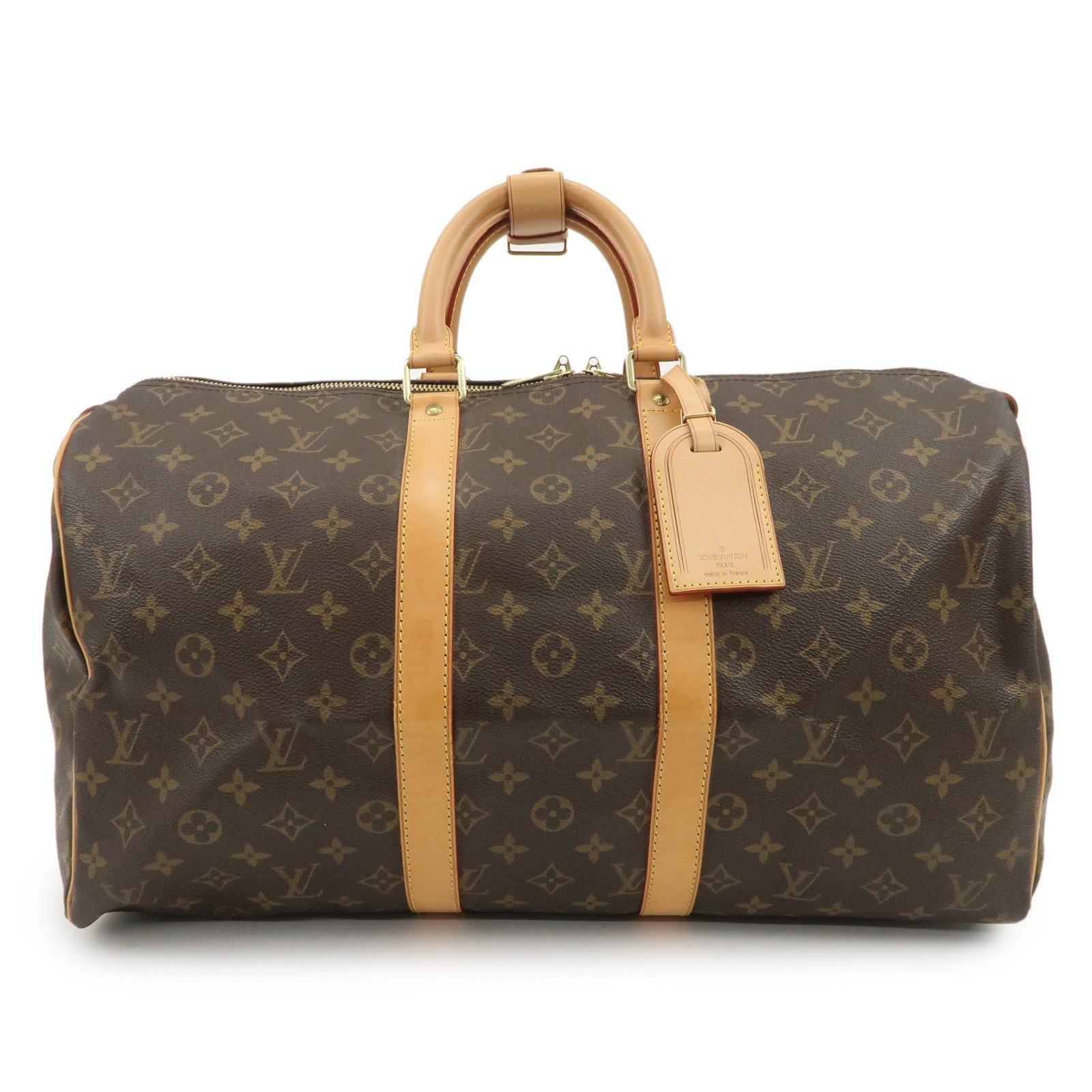 Louis Vuitton Monogram Canvas Keep All 45 Boston Bag Brown M41428
