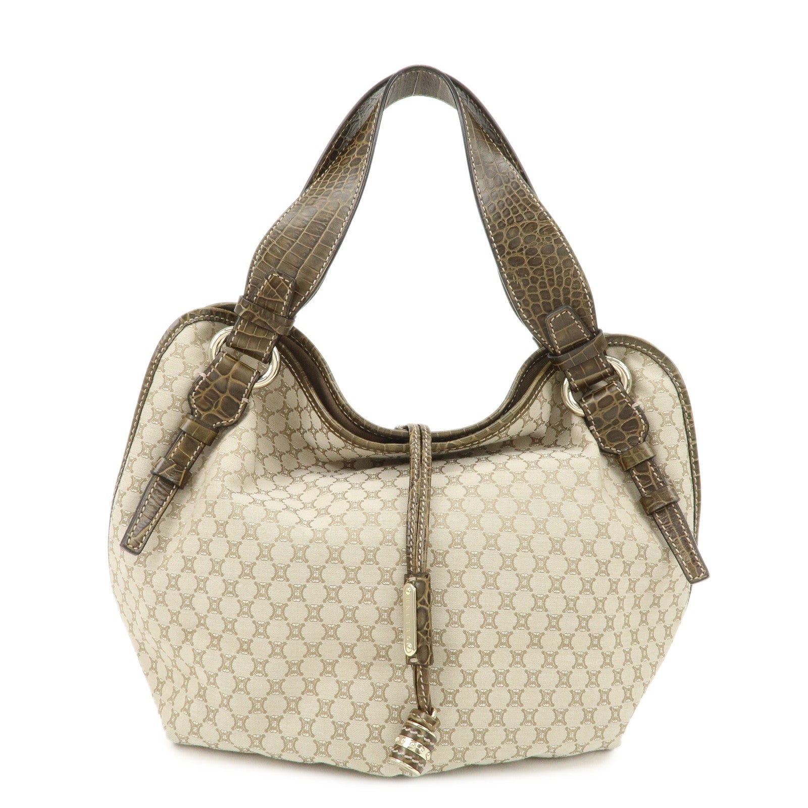 CELINE Macadam Bittersweet Shoulder Bag Tote Bag Hand Bag Beige