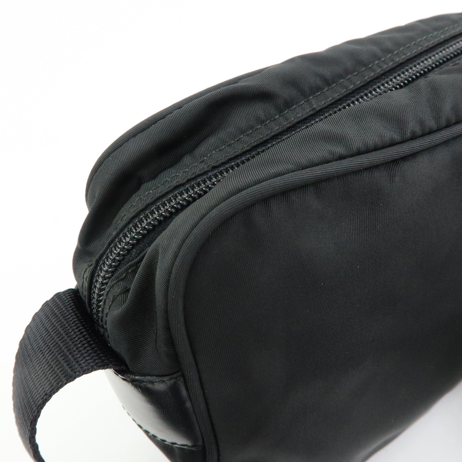 PRADA Triangle Logo Nylon Shoulder Bag Crossbody Bag Black BT0166