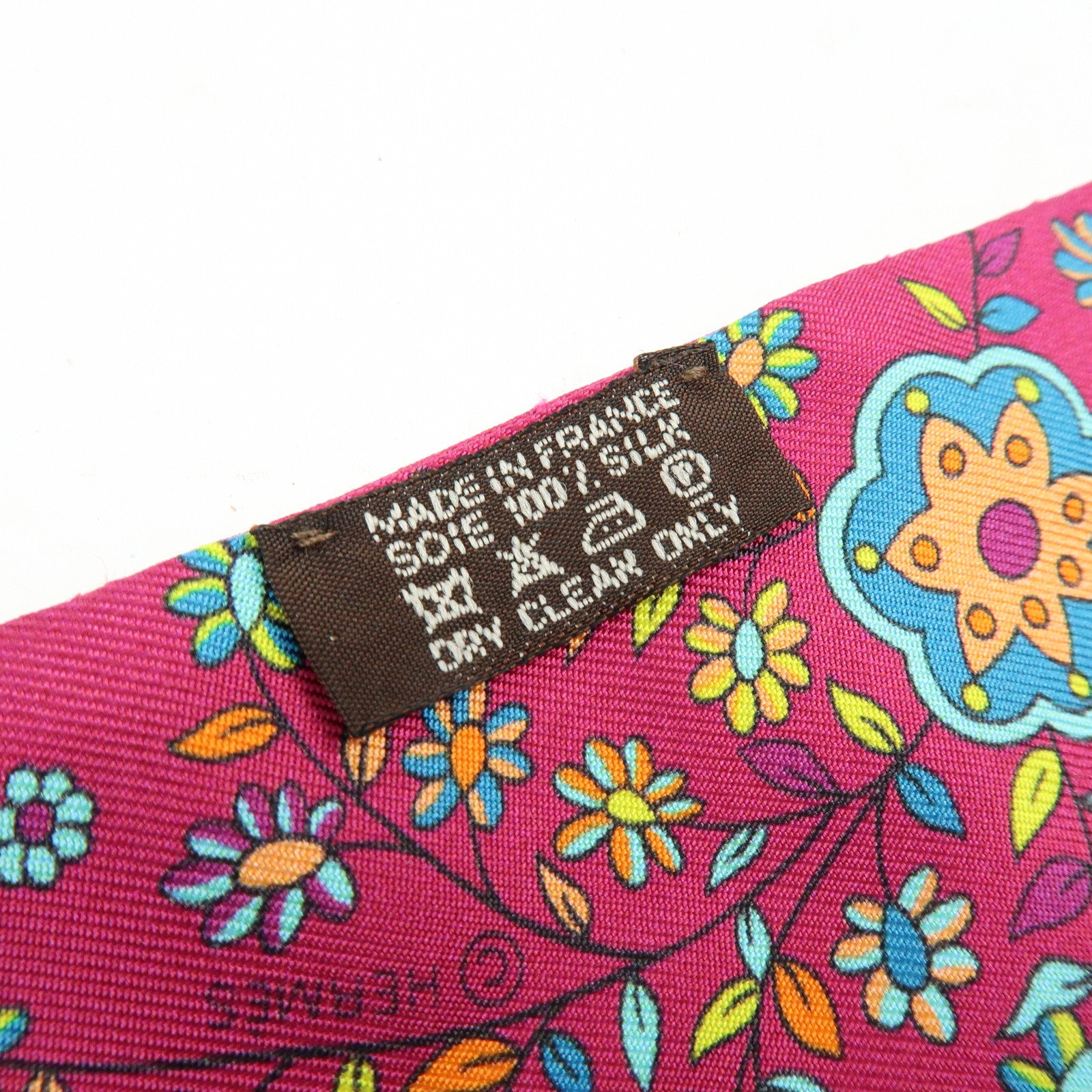 HERMES 100% Silk Twilly LARBRE DE VIE Flower Print Purple