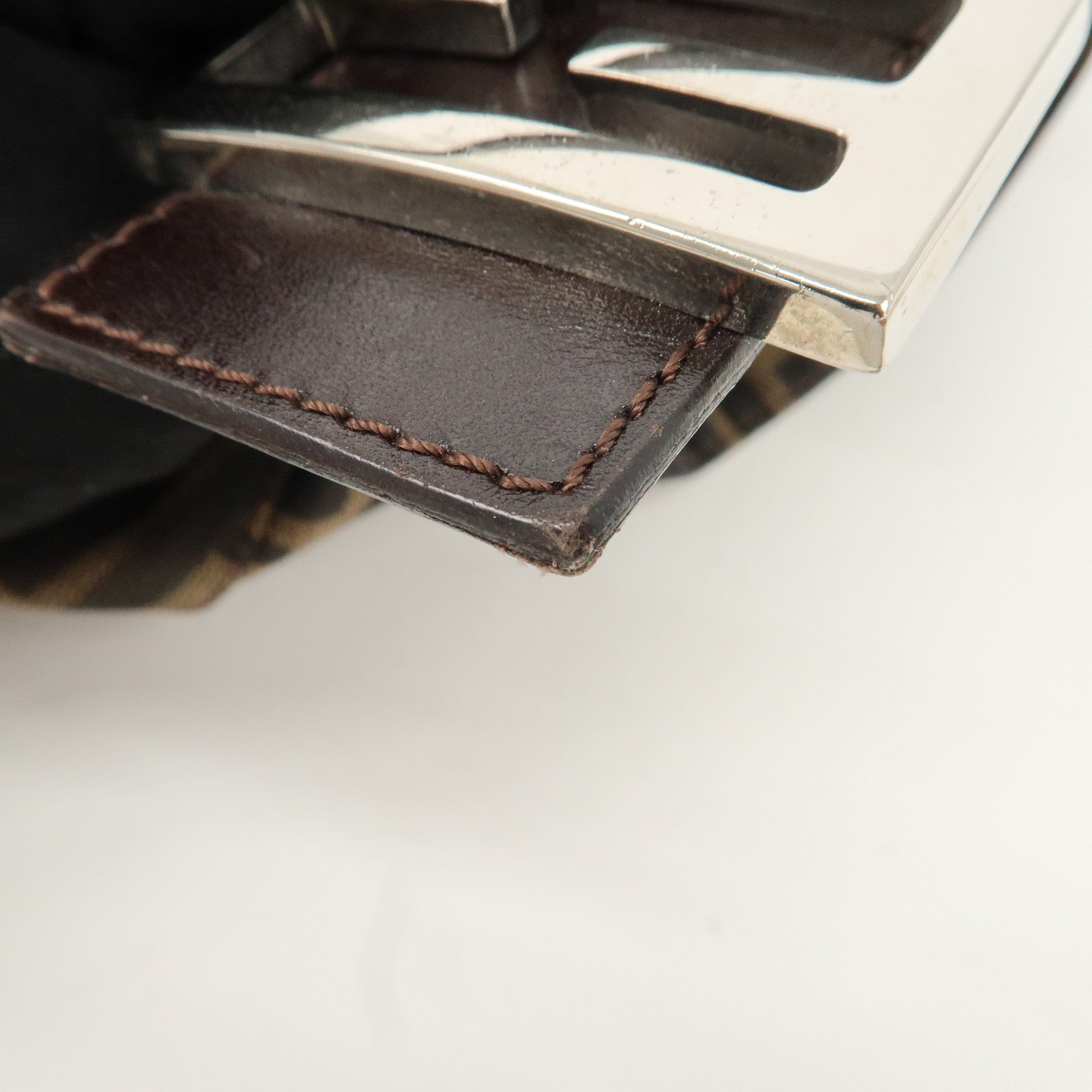 FENDI Zucca Canvas Leather Shoulder Bag Hand Bag 26423Used F/S Used