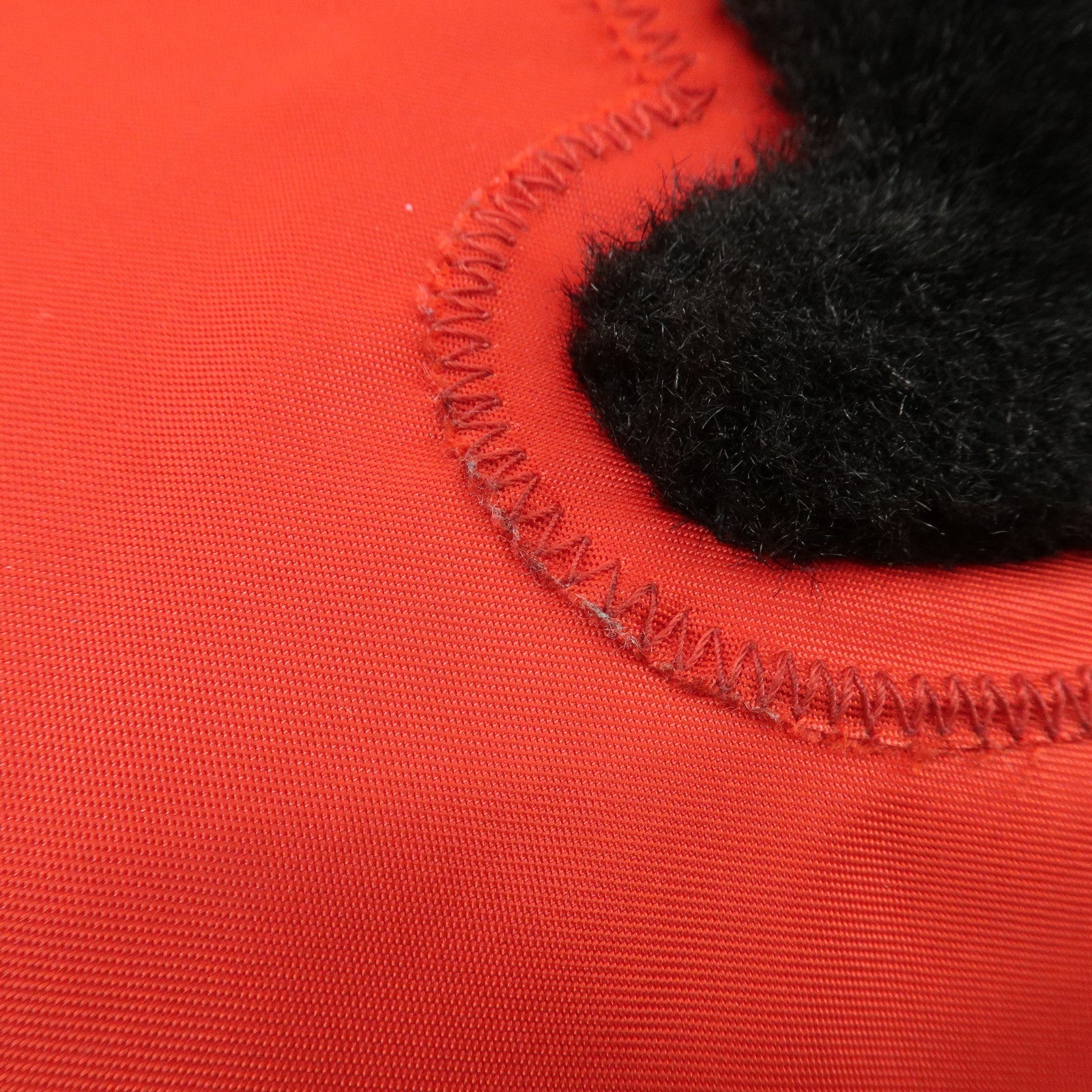 AuthenticPRADA Nylon Leaather Panda Tote Bag Shoudler Bag Red BR4249 Used