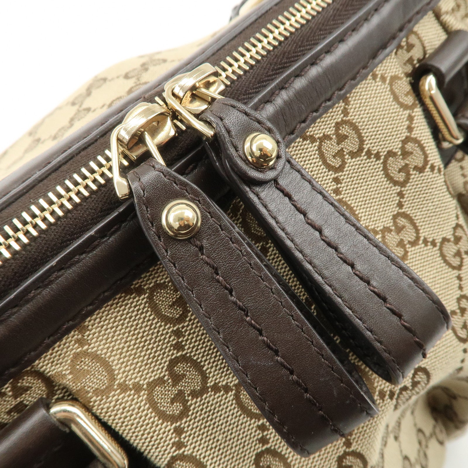 GUCCI Sukey GG Canvas Leather 2WAY Bag Beige Dark Brown 247902 Used