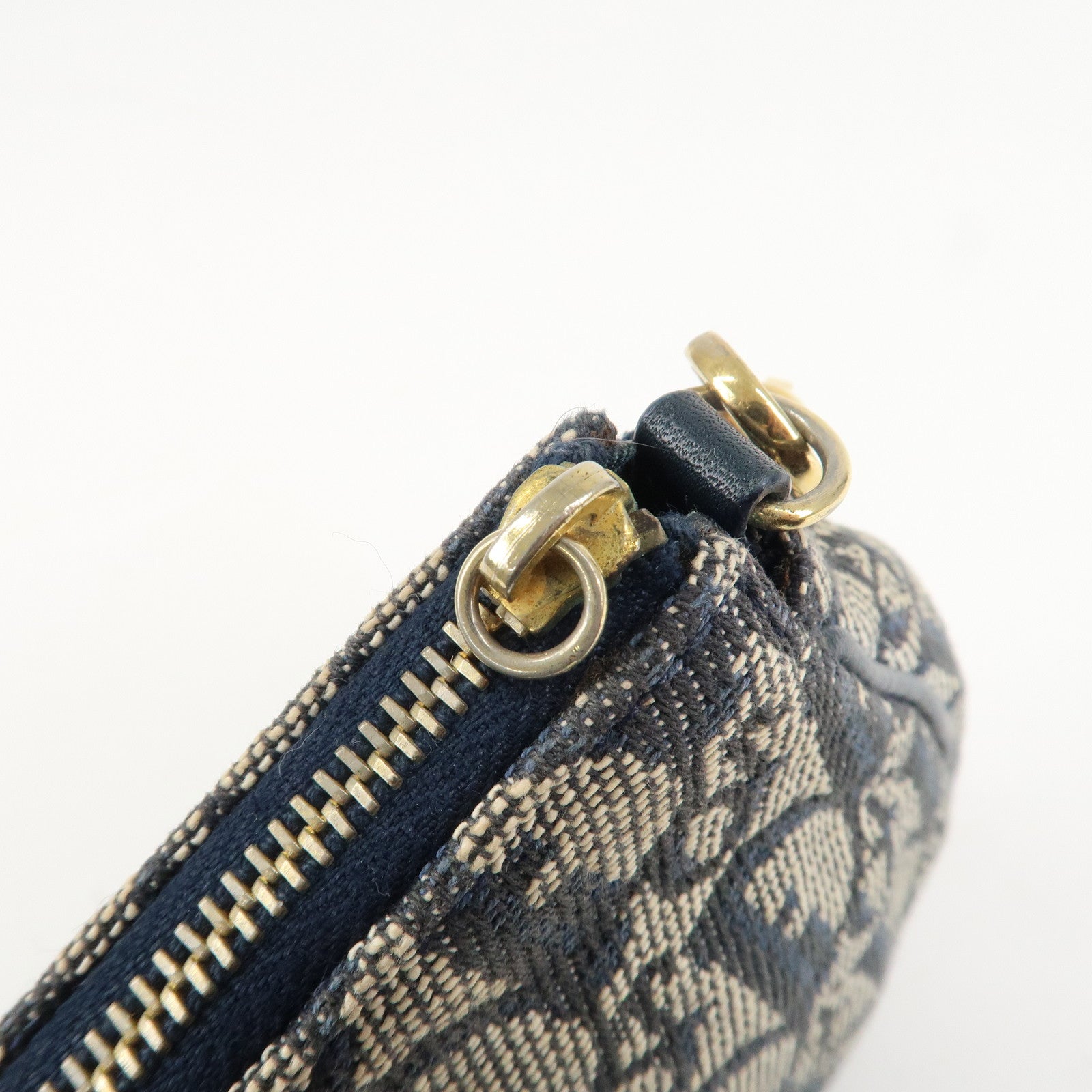Christian Dior Trotter Canvas Leather Mini Saddle Pouch Hand Bag Used