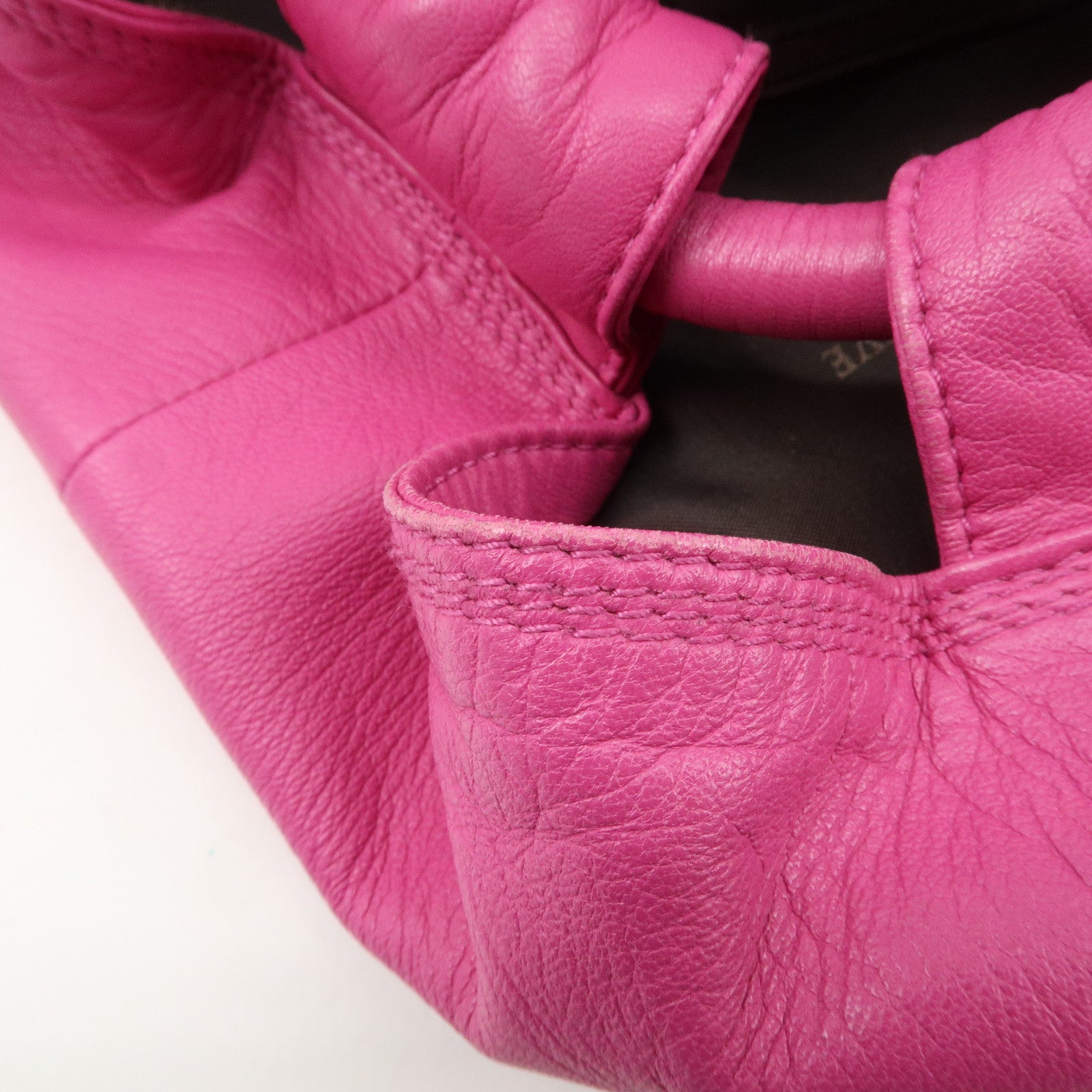 LOEWE Anagram Leather Nappa Aire Hand Bag Pink Used