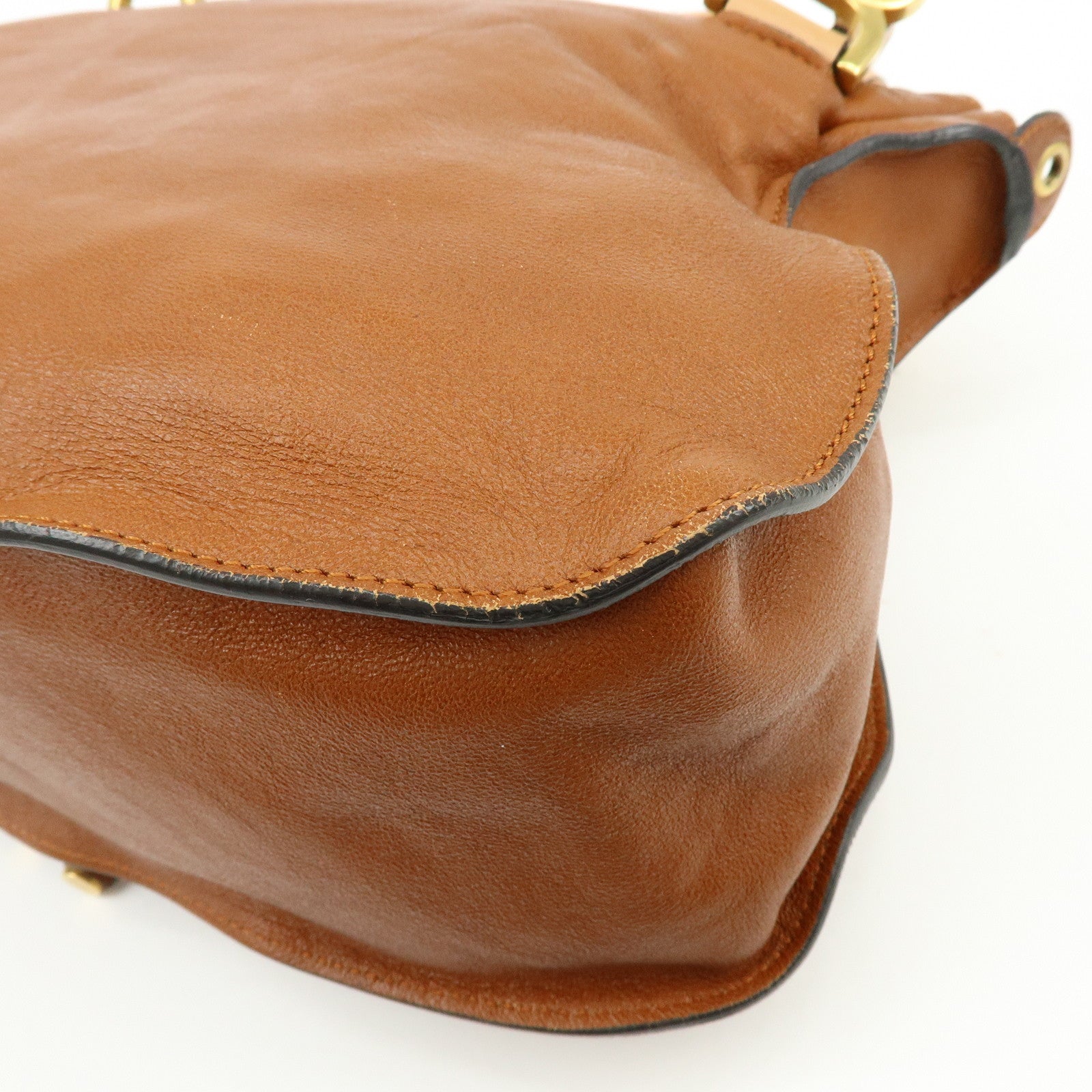 Chloe Marcie Leather 2Way Bag Shoulder Bag Hand Bag Brown