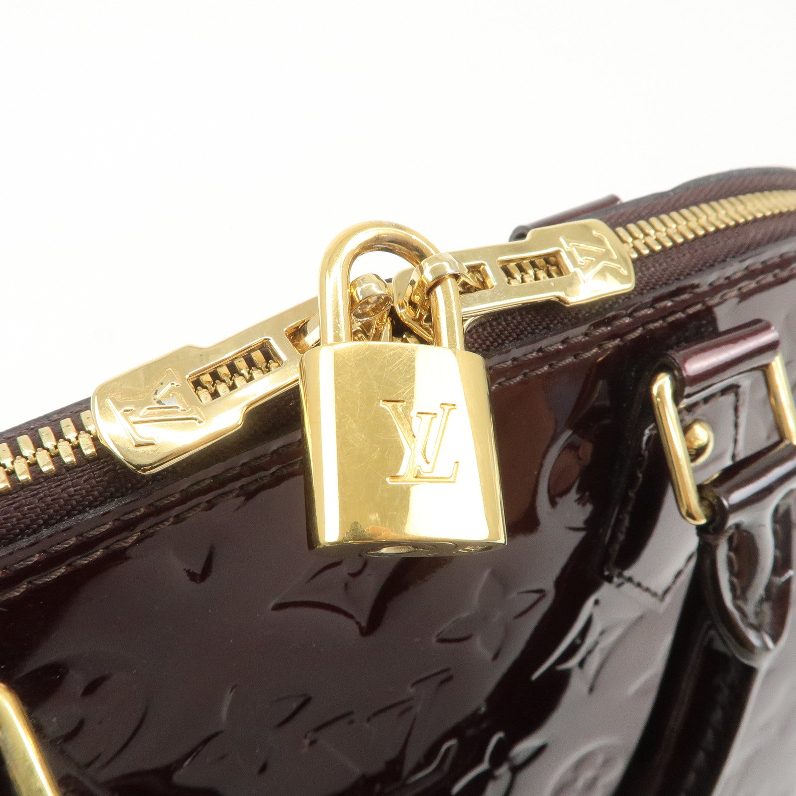 Louis Vuitton Monogram Vernis Alma PM Hand Bag Amarante M91611 Used