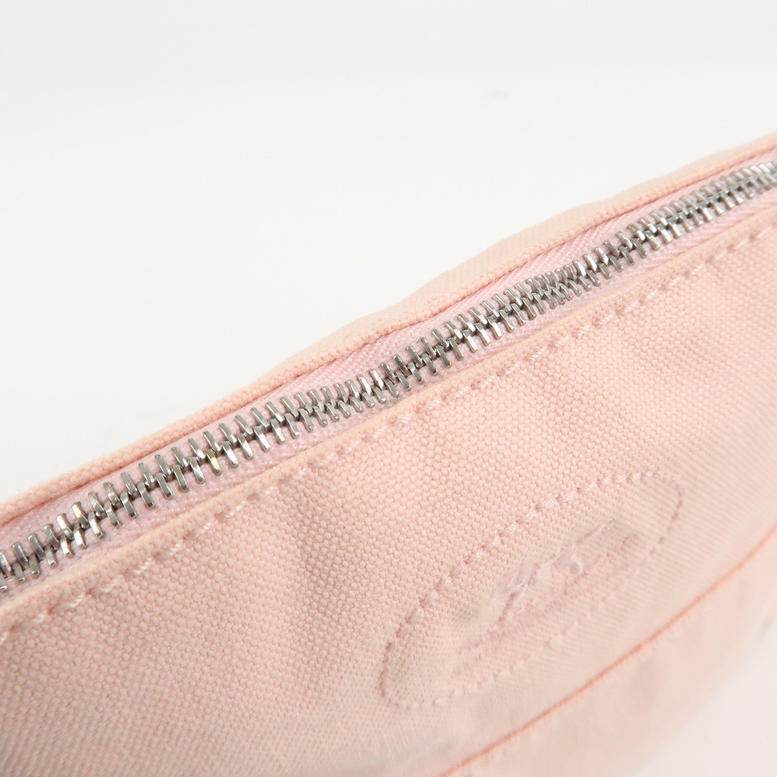 HERMES Canvas Leather Bolide PM Pouch Cosmetic Pouch Pink Used