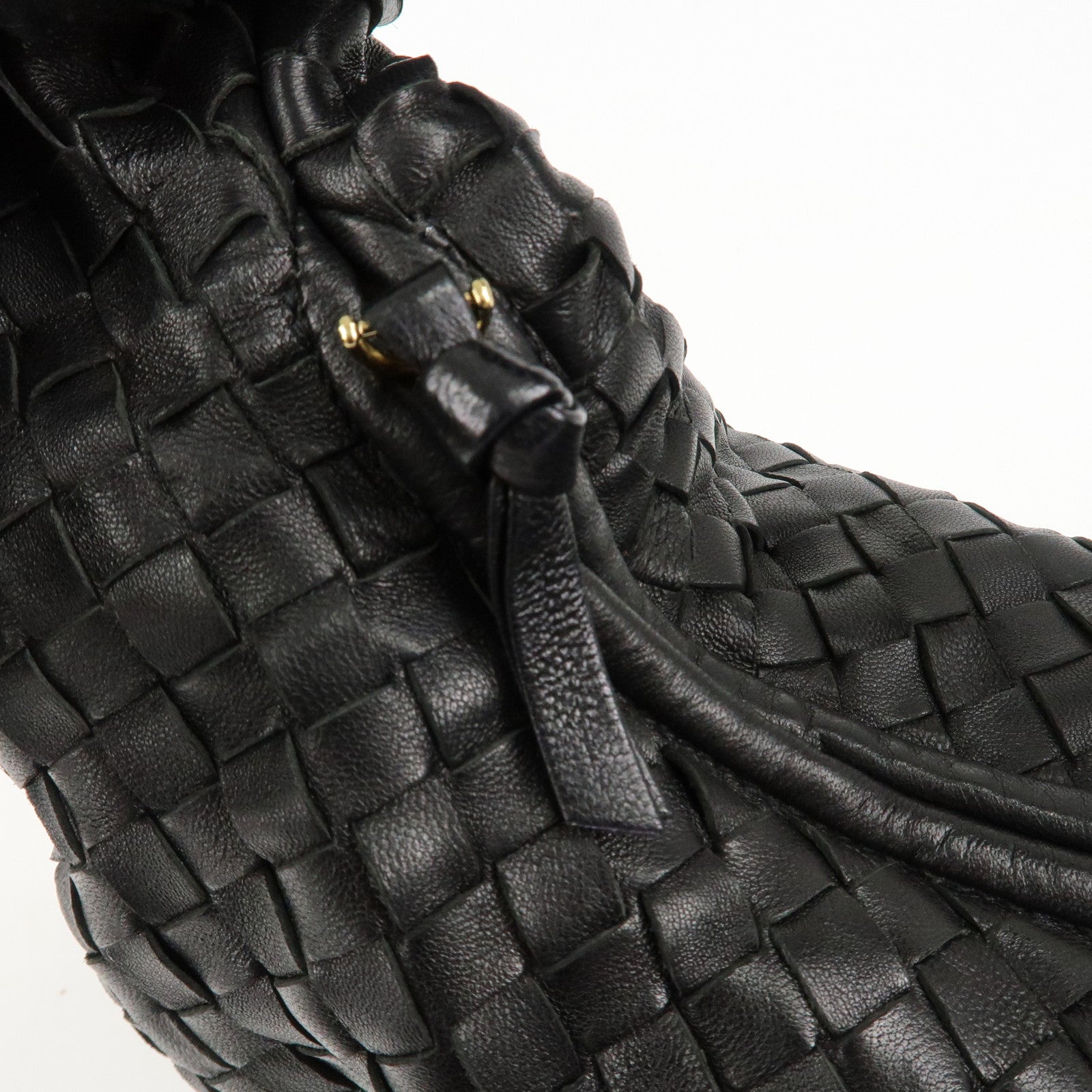 BOTTEGA VENETA Hobo Intrecciato Leather Shoulder Bag Black 115653 Used