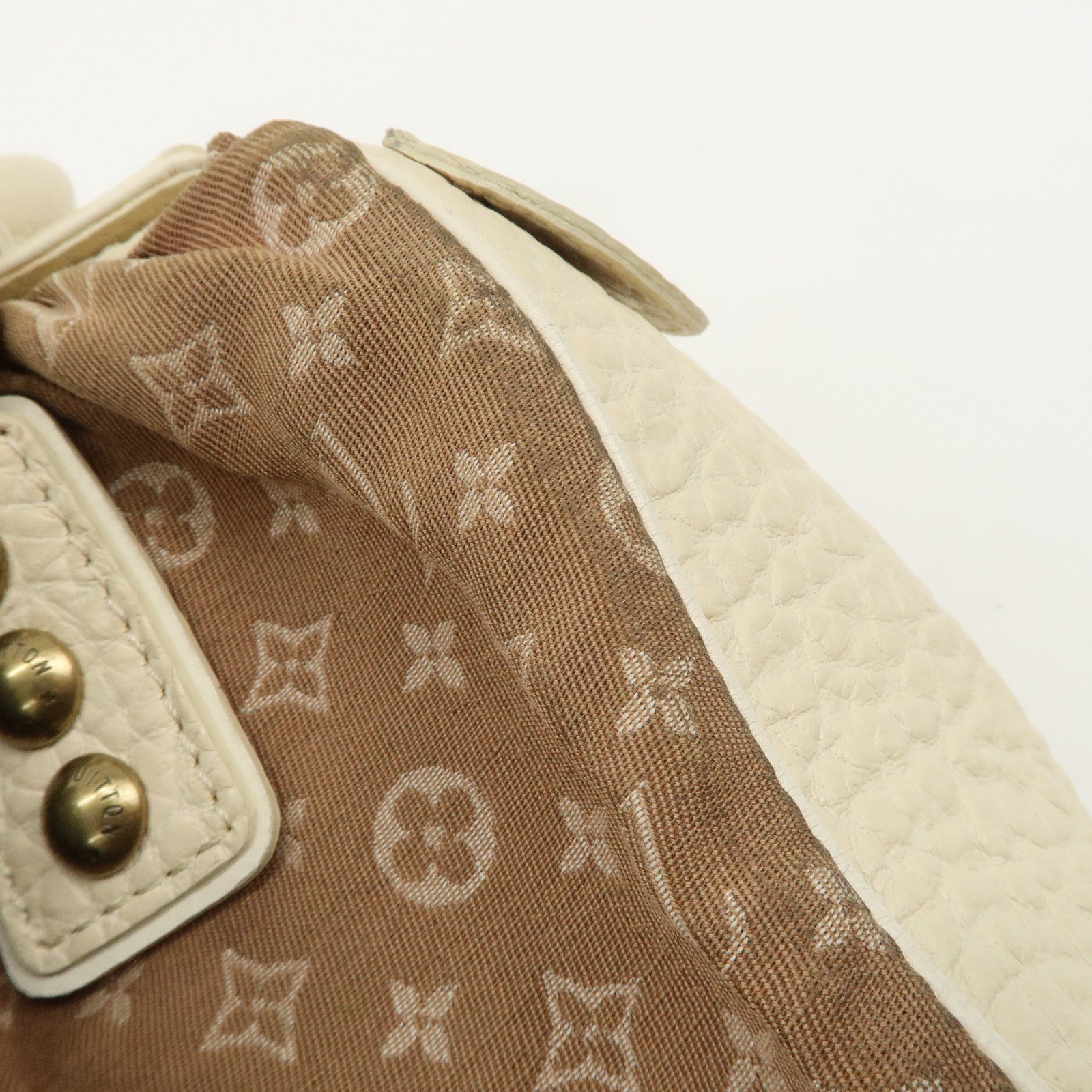 Louis Vuitton Monogram Mini Lin Trapeze PM Hand Bag Caramel M40059 Used