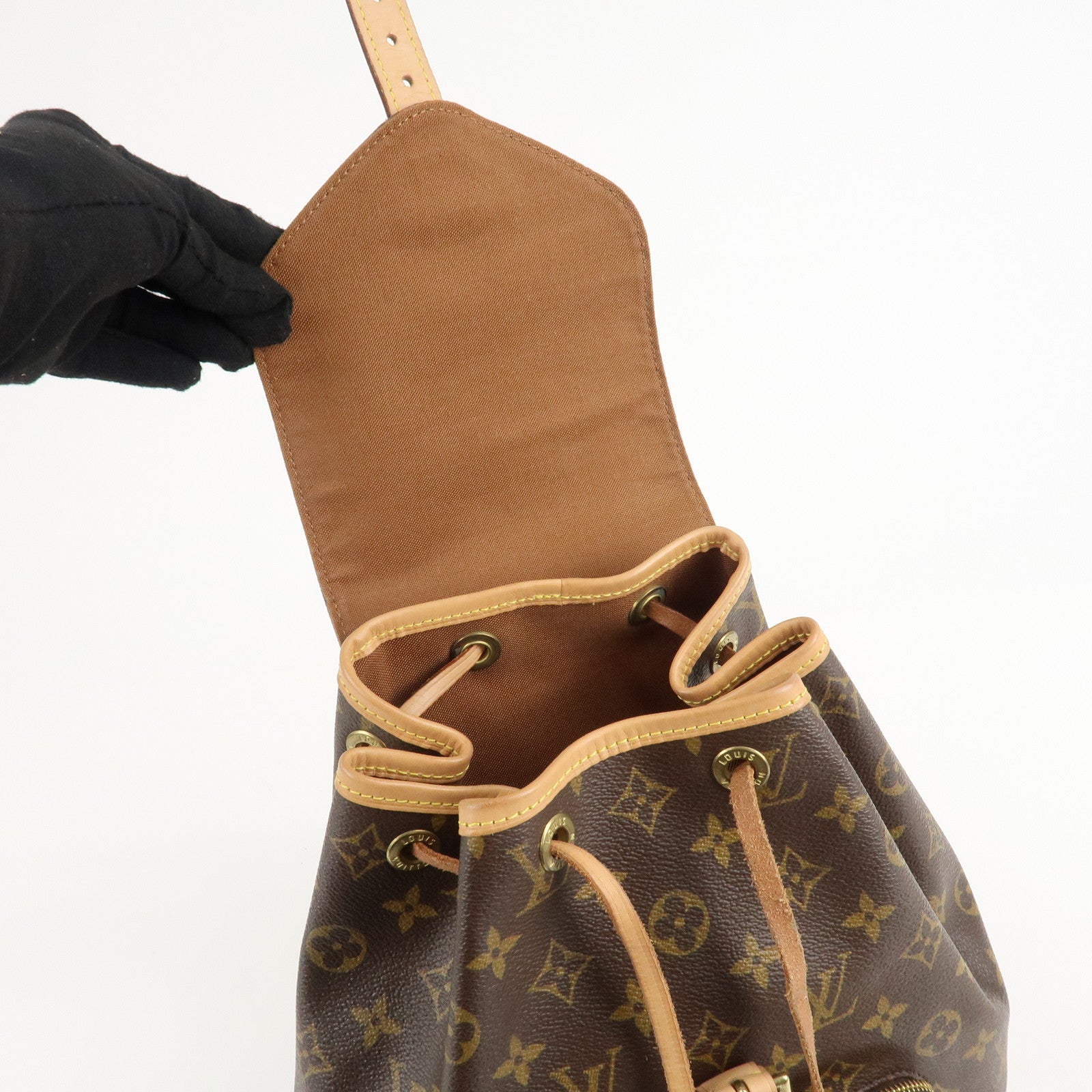 Louis Vuitton Monogram Montsouris MM Back Pack Bag M51136 Used