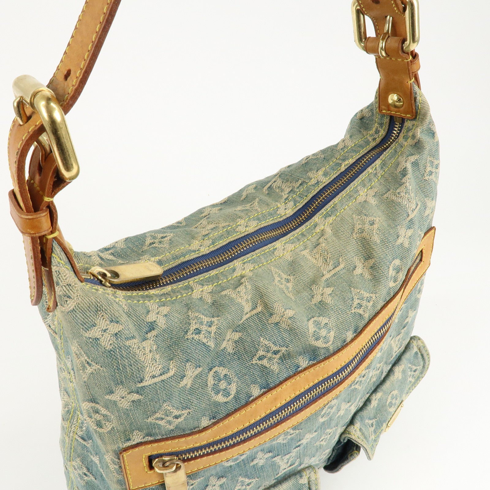 Louis Vuitton Monogram Denim Baggy GM Shoulder Bag M95048 Used