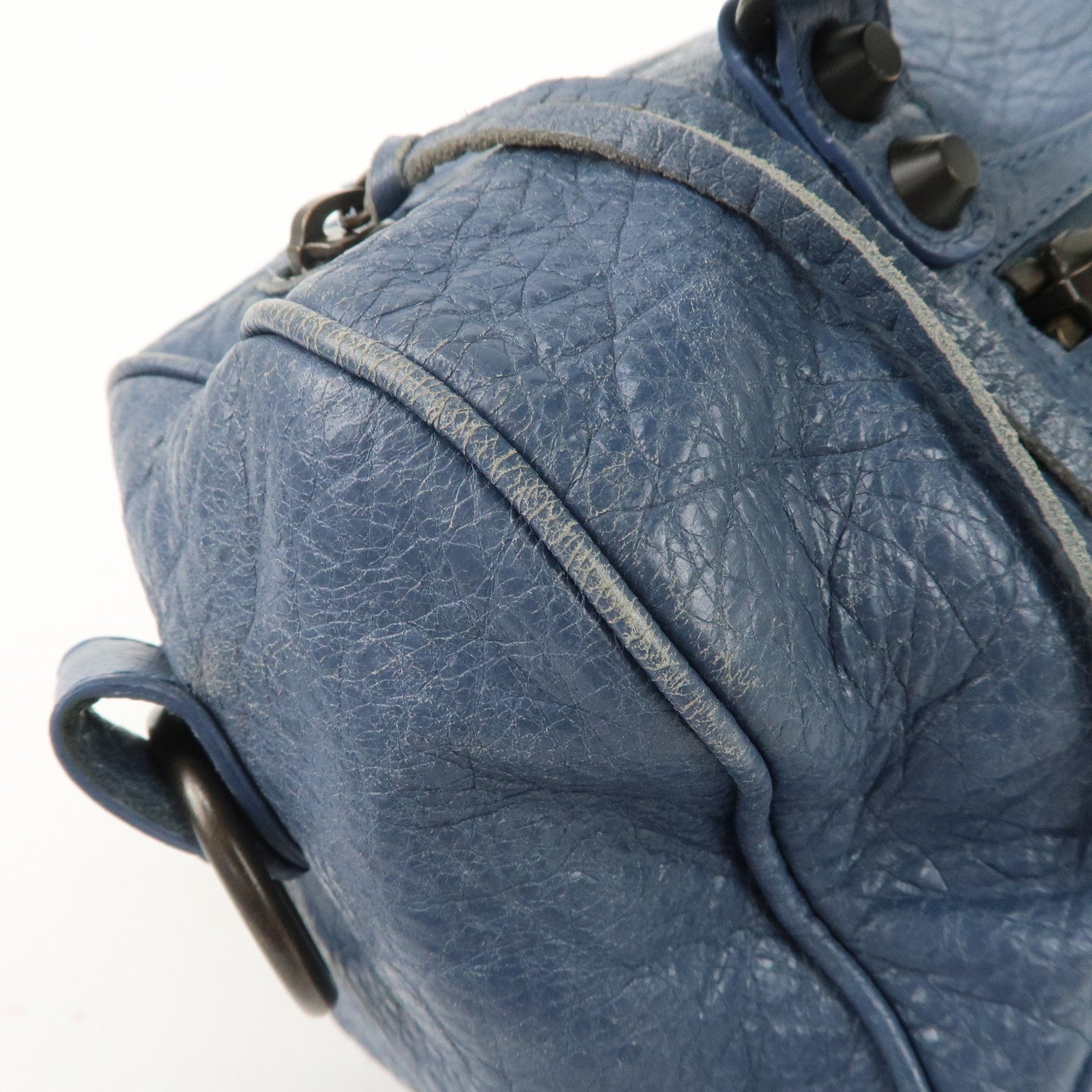 BALENCIAGA Classic Mini Twiggy Leather 2Way Bag Blue 327103 Used