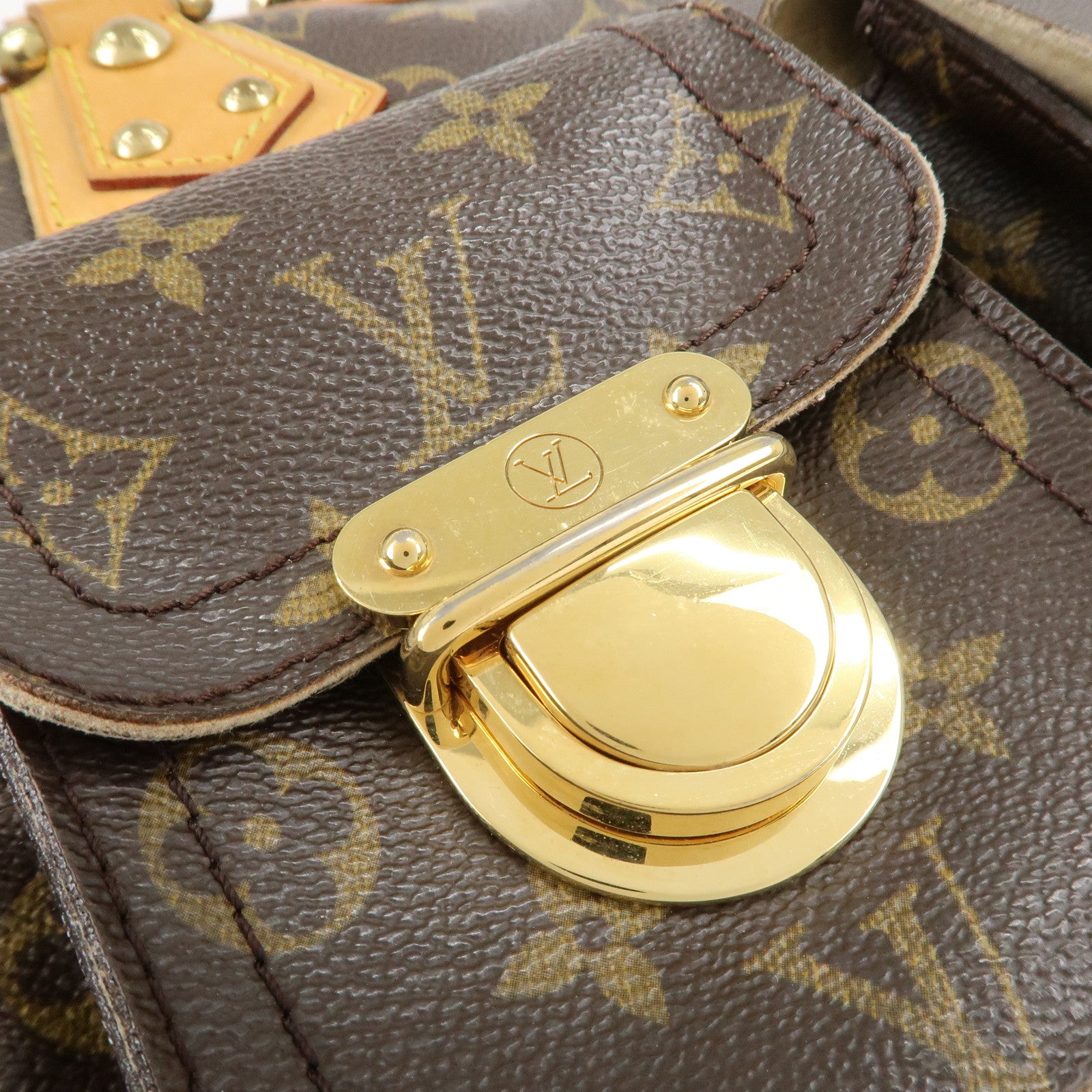 Louis Vuitton Monogram Manhattan PM Hand Bag Brown M40026 Used