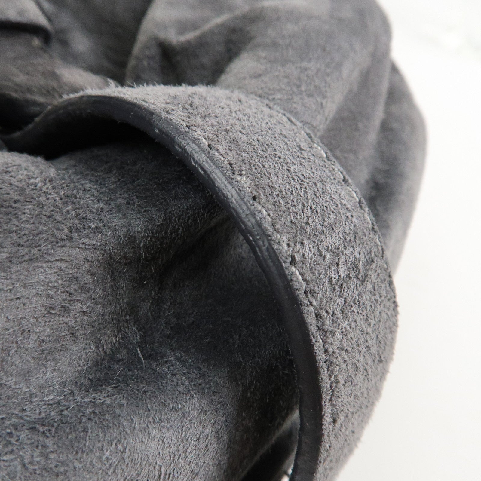 LOEWE Anagram Suede Leather Shoulder Bag Hand Bag Gray Used