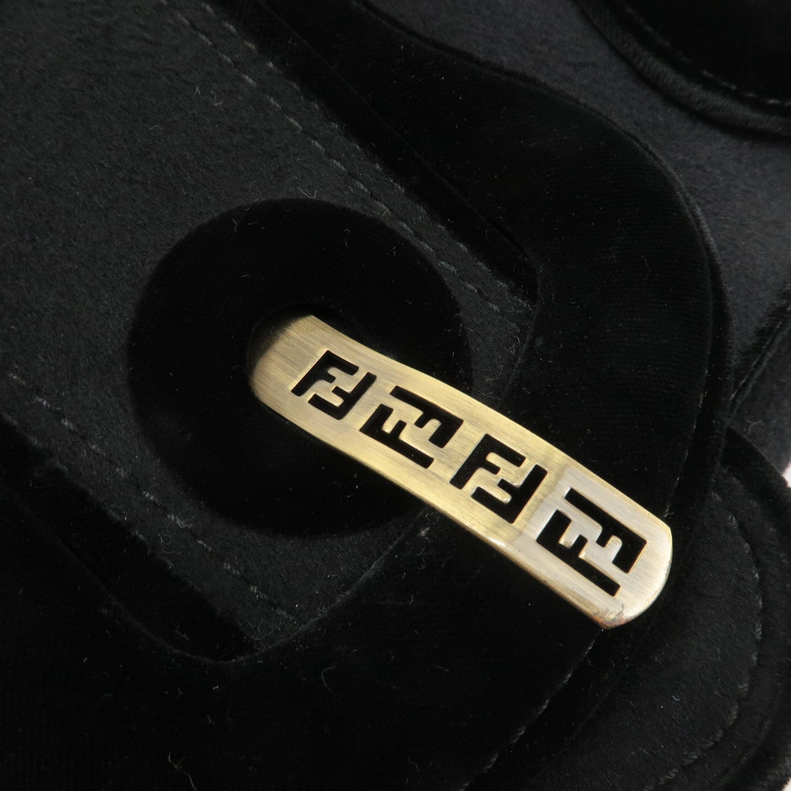 FENDI Chain Shoulder Bag Wool Leather Shoulder Bag 8BN165 Used