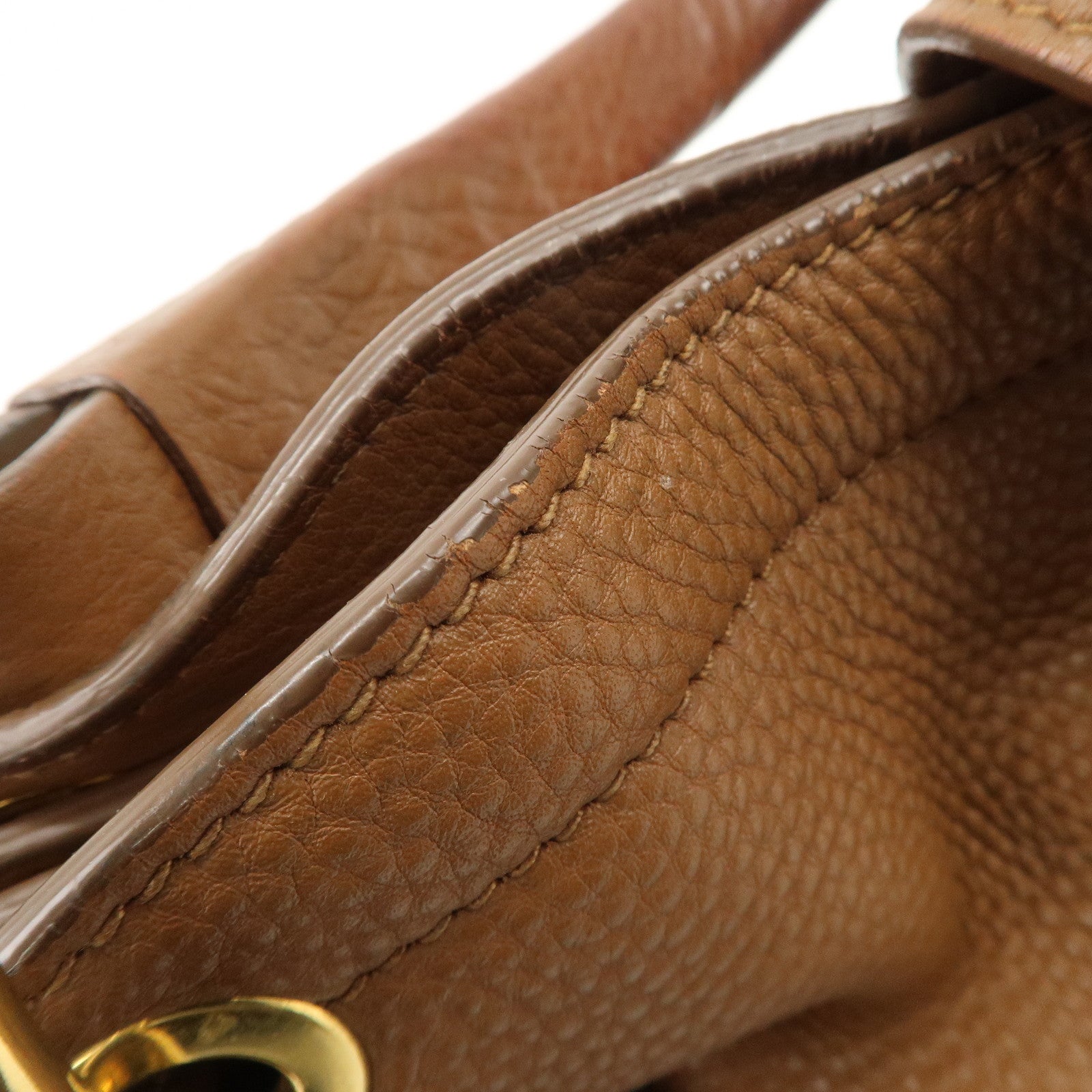 MIU MIU Leather 2WAY Bag Shoulder Bag Brown Used