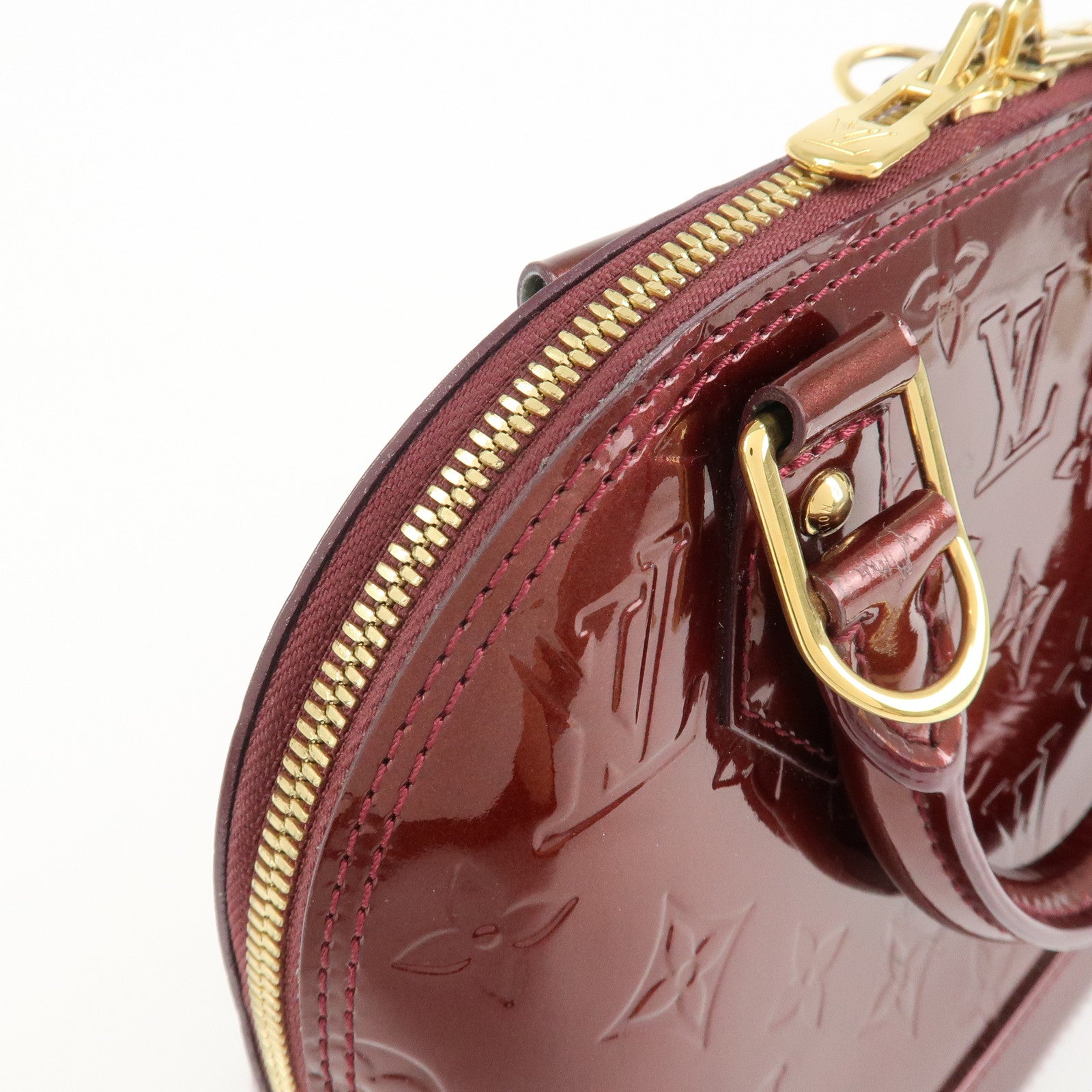 Louis Vuitton Monogram Vernis Alma BB Hand Bag Griotte M90231 Used