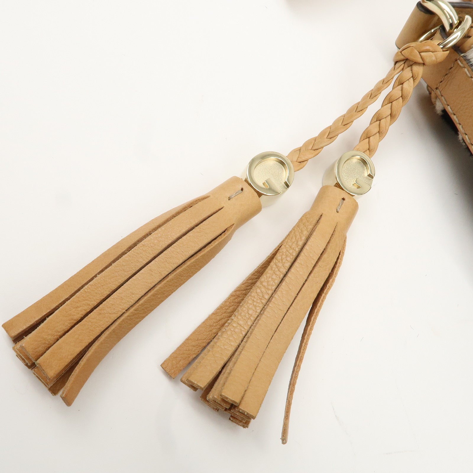 GUCCI Haraco Leather One Shoulder Bag Zebra 257026 Used