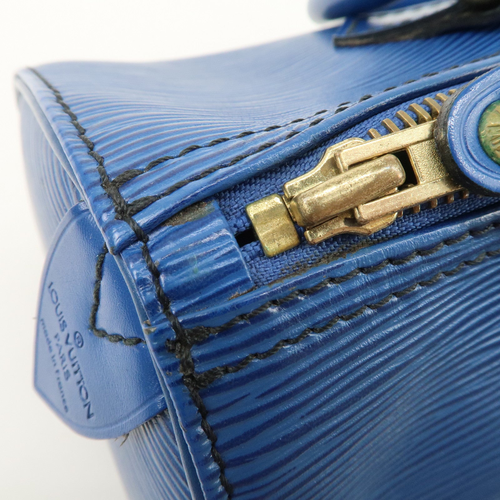 Louis Vuitton Epi Speedy 25 Hand Bag Boston Bag Blue M43015 Used