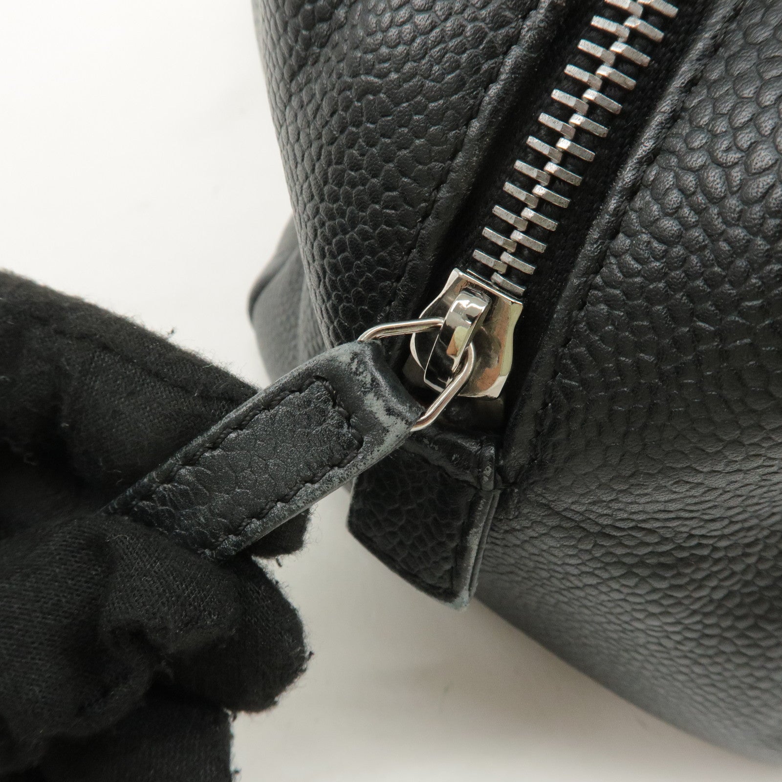 CHANEL Chocolate Bar Lamb Skin Boston Bag Black A26135 Used