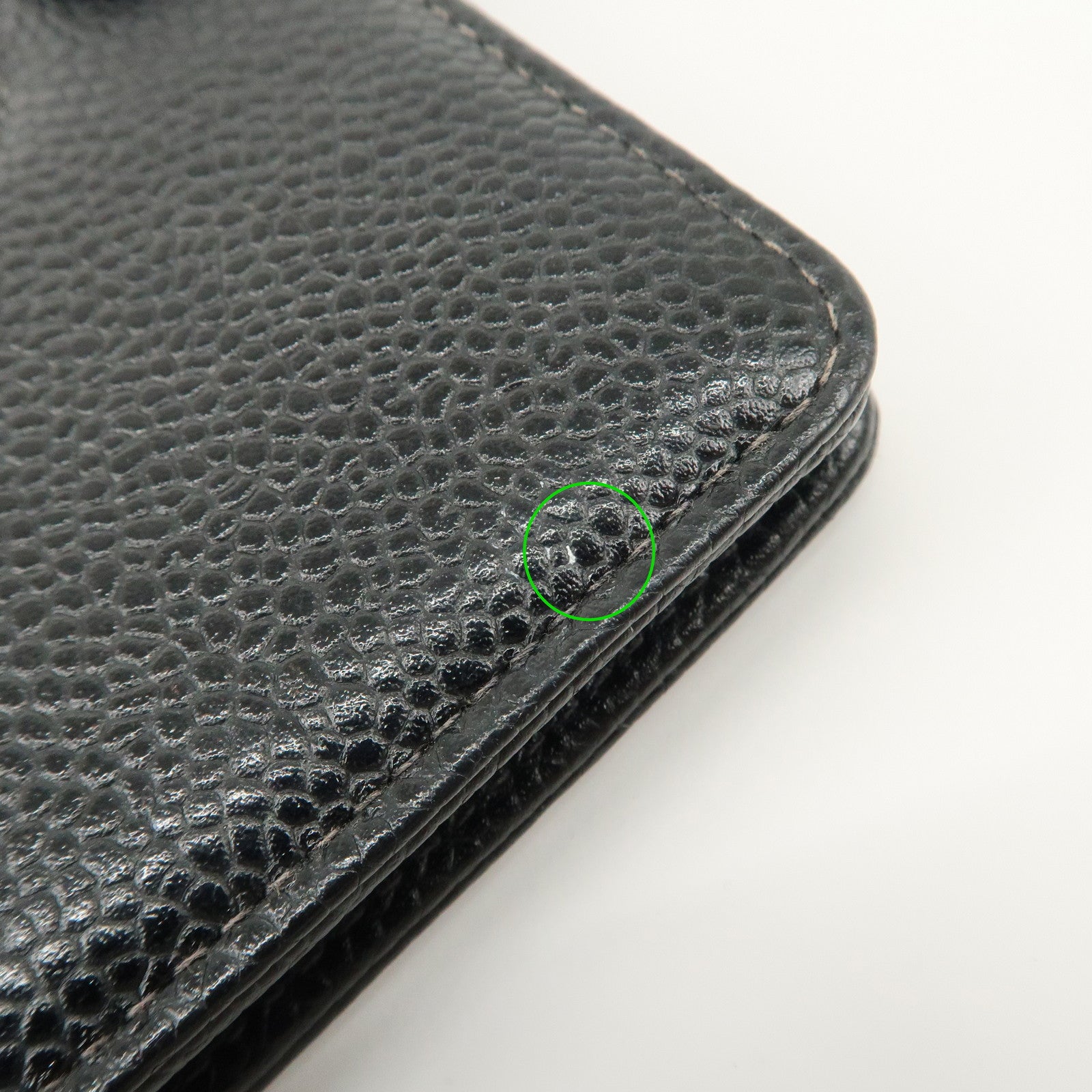 CHANEL Caviar Skin COCO Mark Planner Cover Black Used