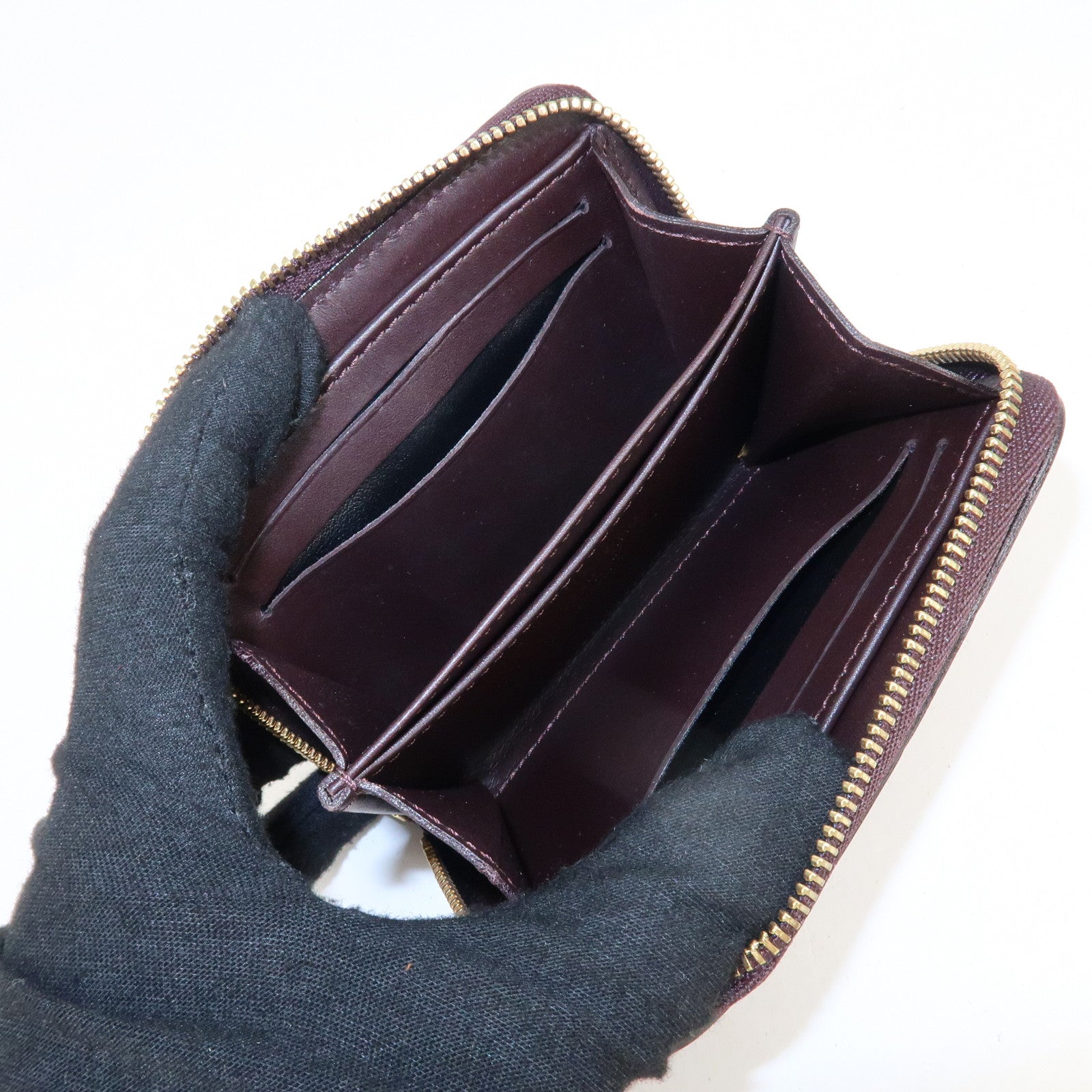 Louis Vuitton Monogram Vernis Zippy Coin Purse Amarante M93607 Used