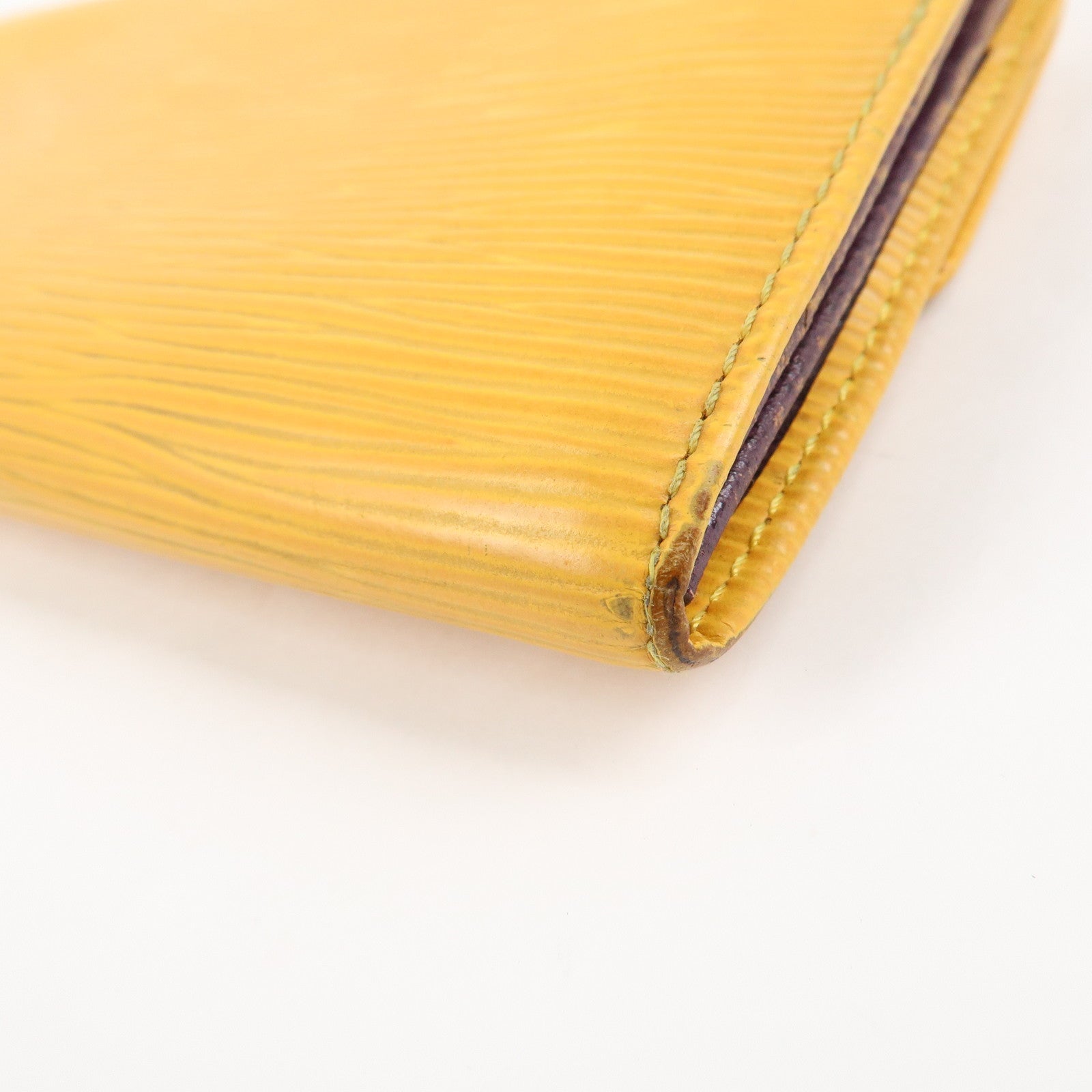 Louis Vuitton Epi Set of 2 Wallet Yellow Cassis M63579 M6659K Used