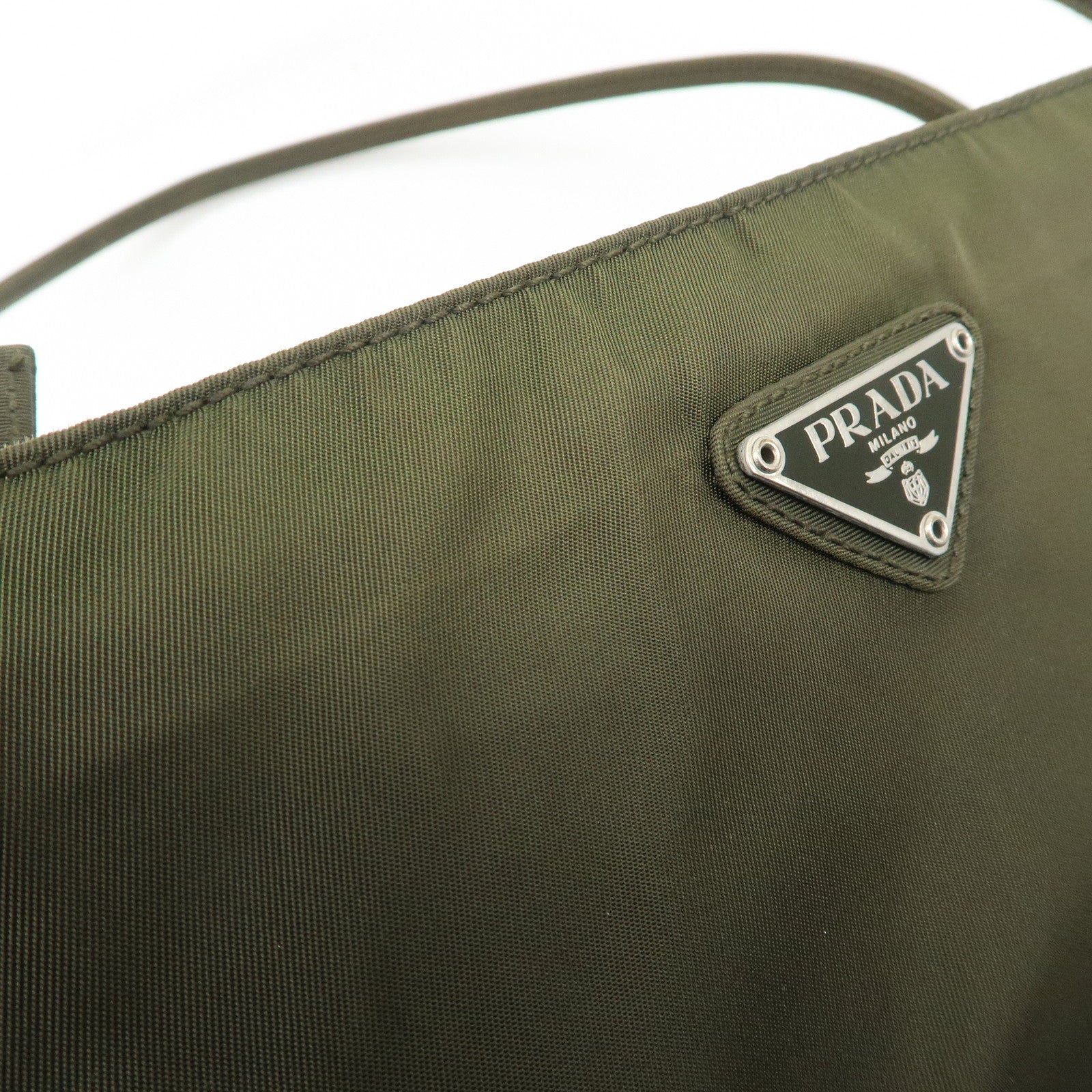 PRADA Nylon Tote Bag Shoulder Bag Khaki K3093 Used