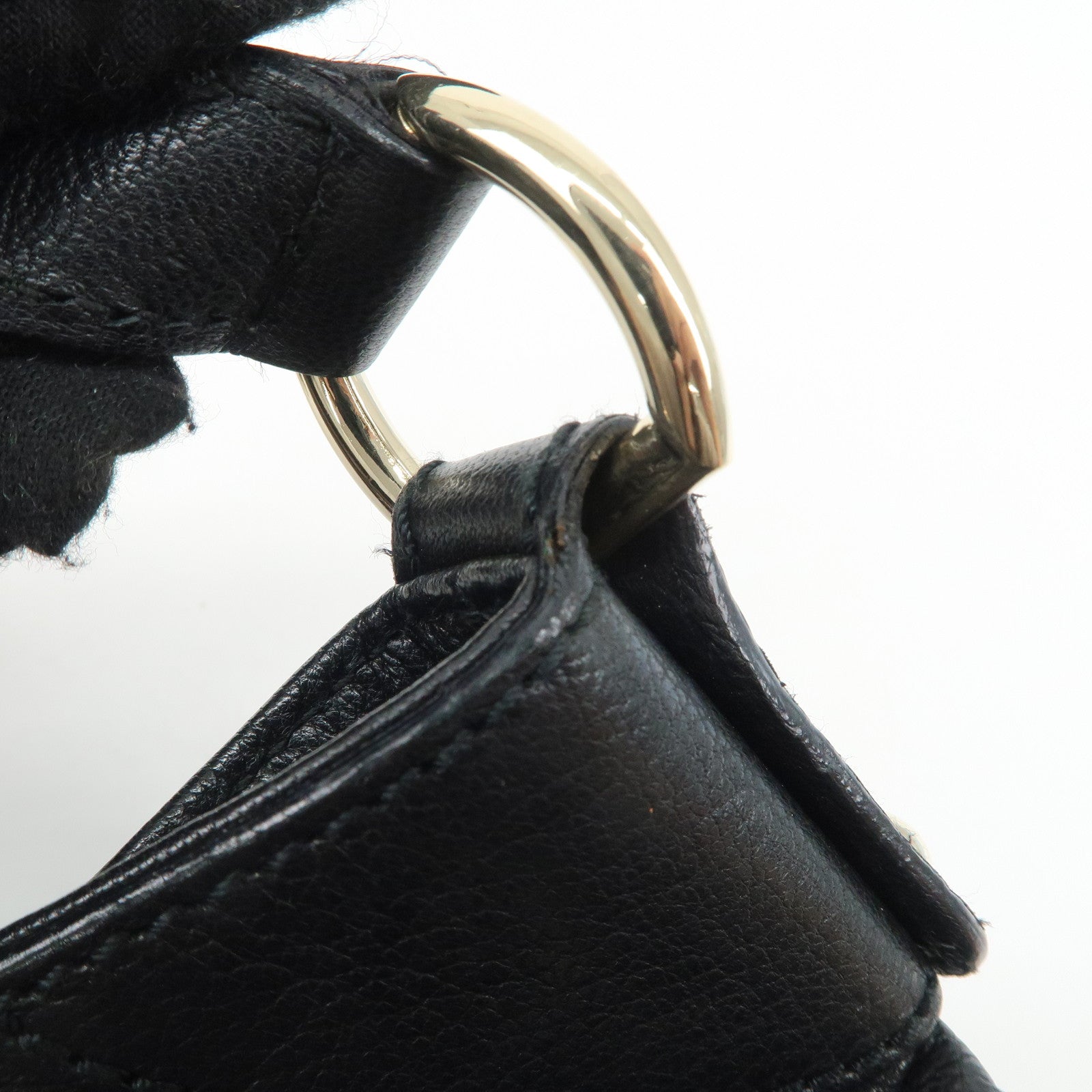 GUCCI Sherry Leather Chain Shoulder Bag Hand Bag Black 153011 Used