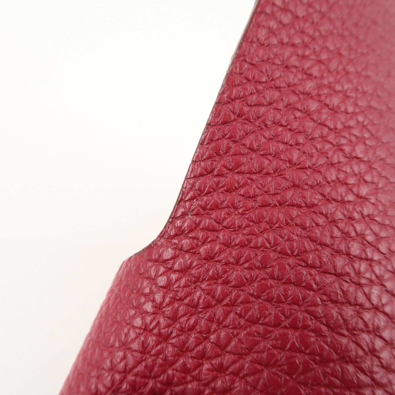 HERMES Togo Leather Ulysse MM □N Stamped Notebook Cover Ruby Used