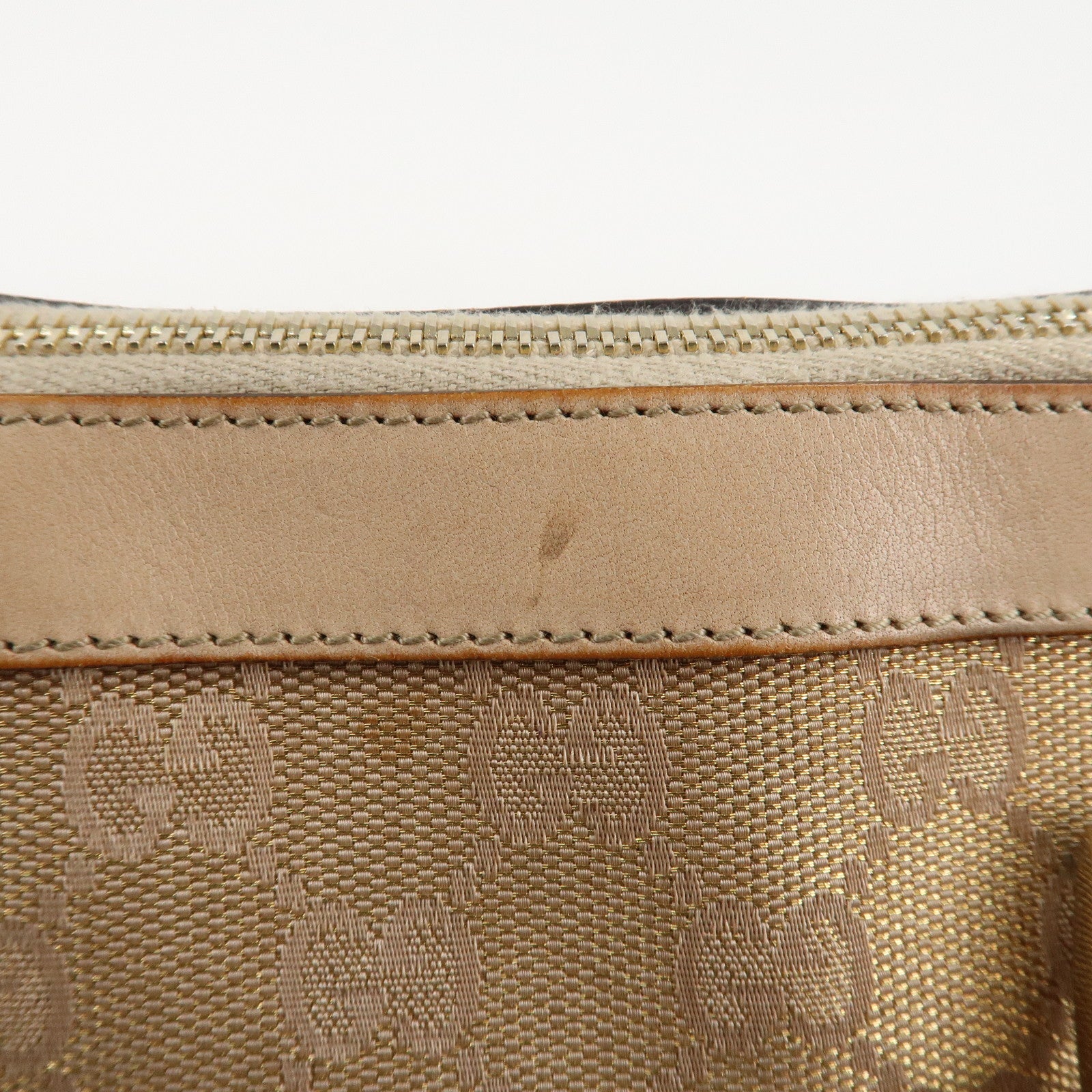 GUCCI Abbey Line GG Canvas Leather Tote Bag Pink White 141470 Used