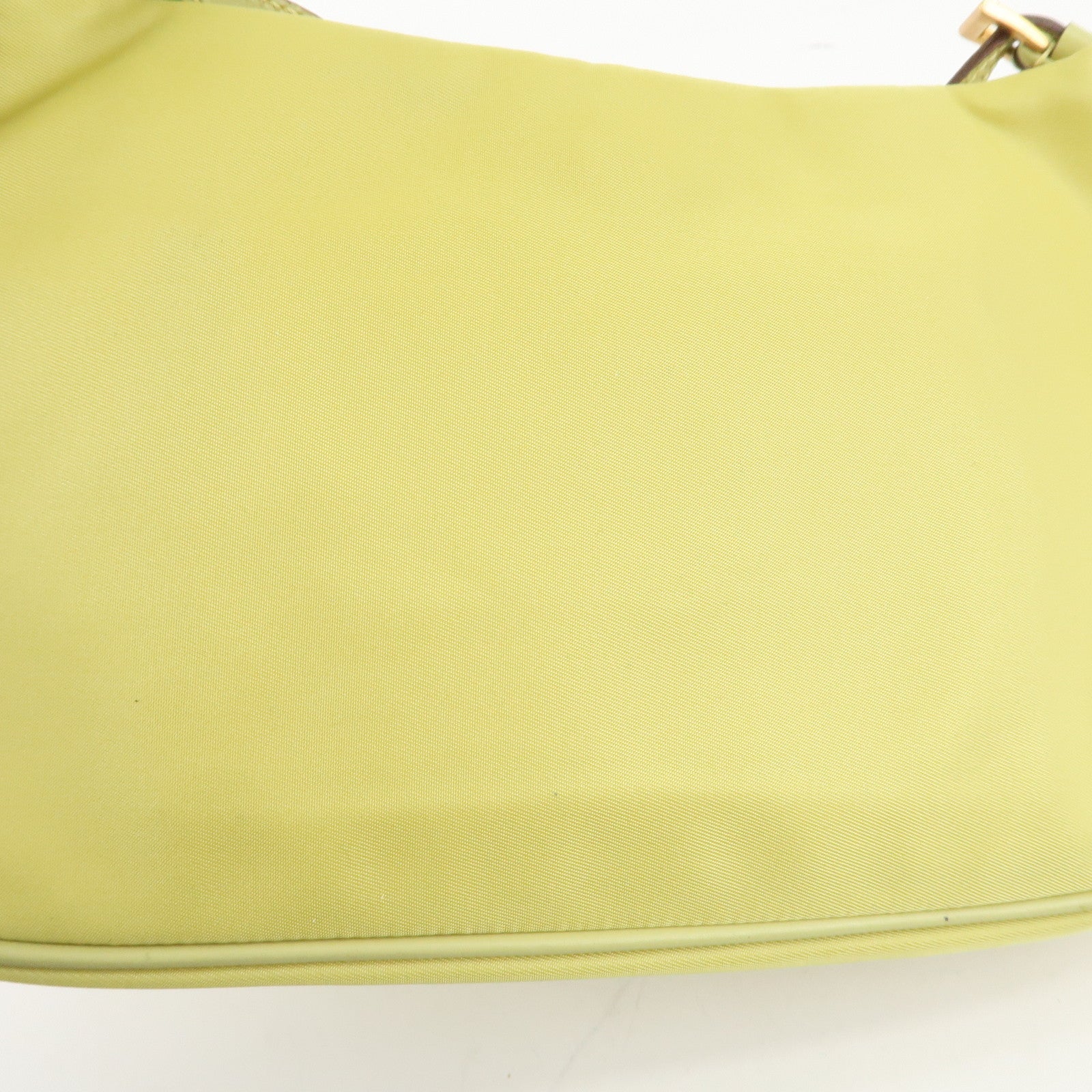 PRADA Nylon Leather Chain Shoulder Bag Yellow BR0105 Used