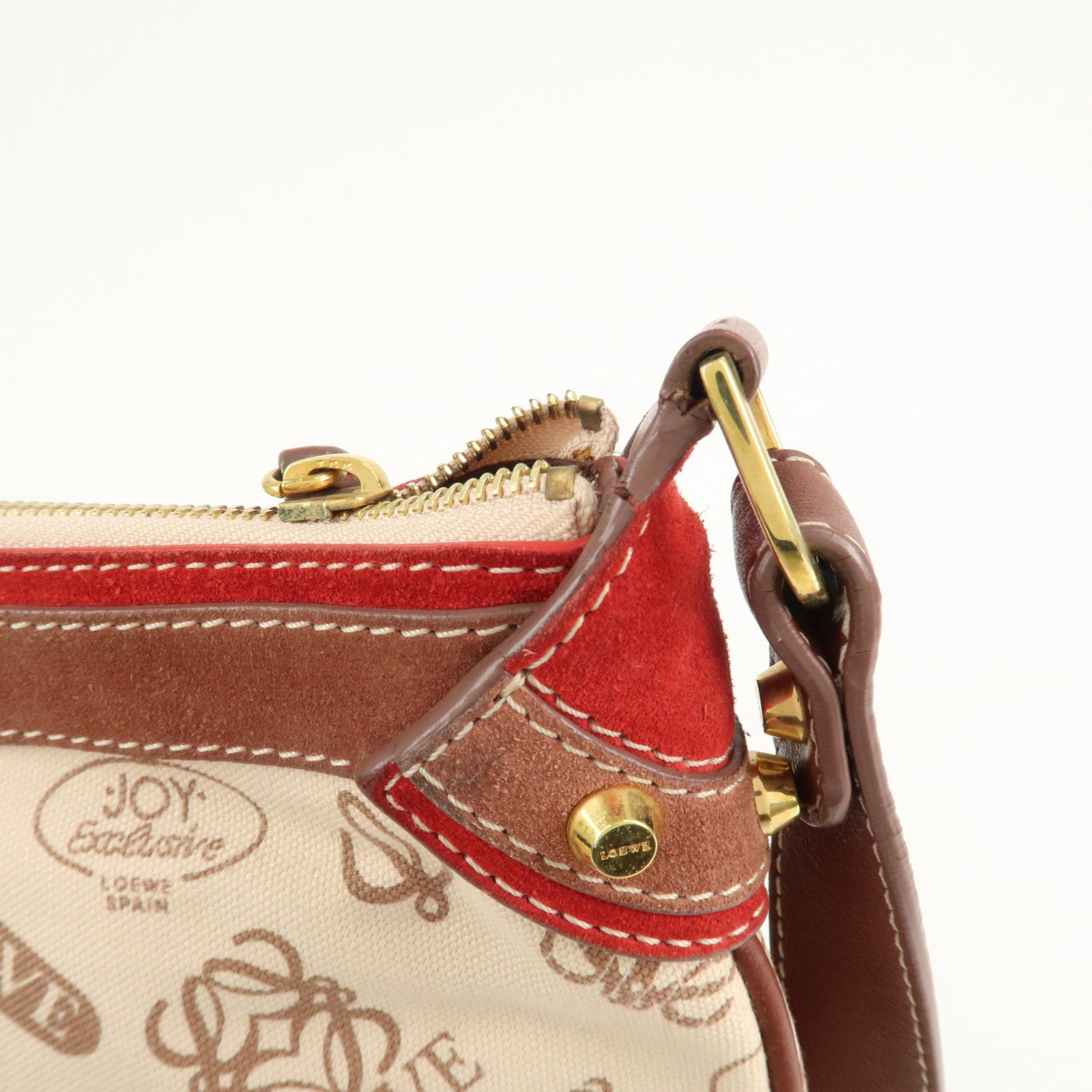 LOEWE Anagram Canvas Leather Suede Shoulder Bag 160th Anniversary Used