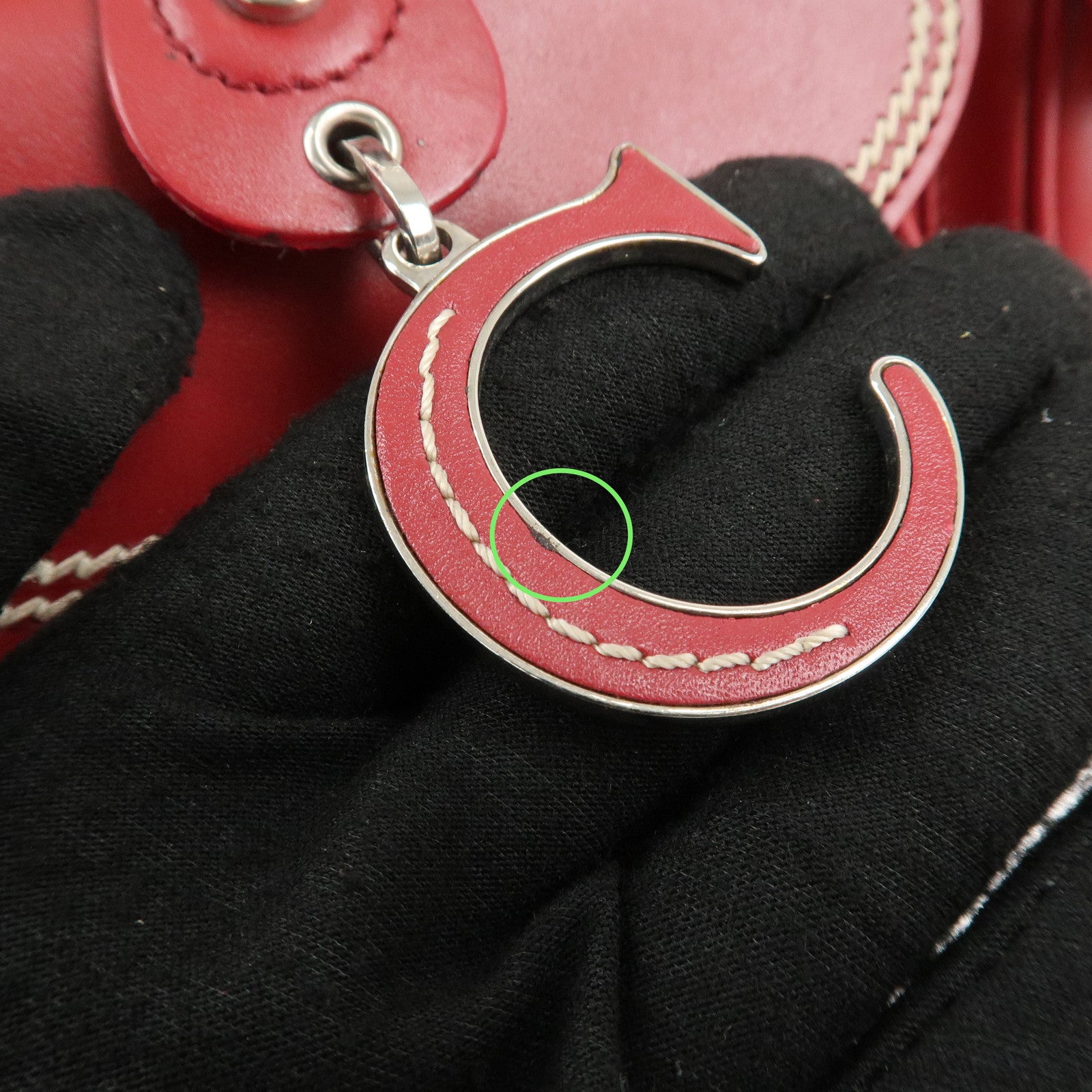 Christian Dior Detective Bag Satchel Bag Hand Bag Red Used