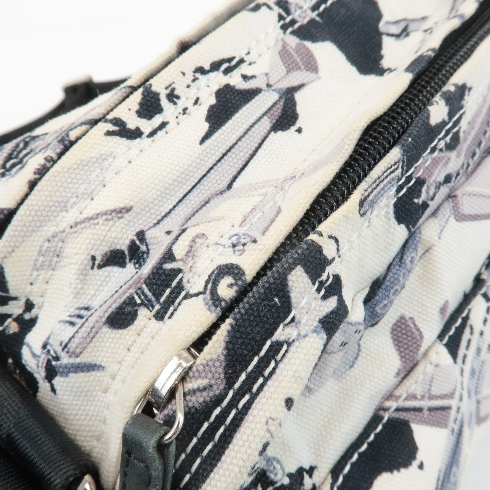 CHANEL Airline Canvas Leather Shoulder Bag Airplane Pattern Used