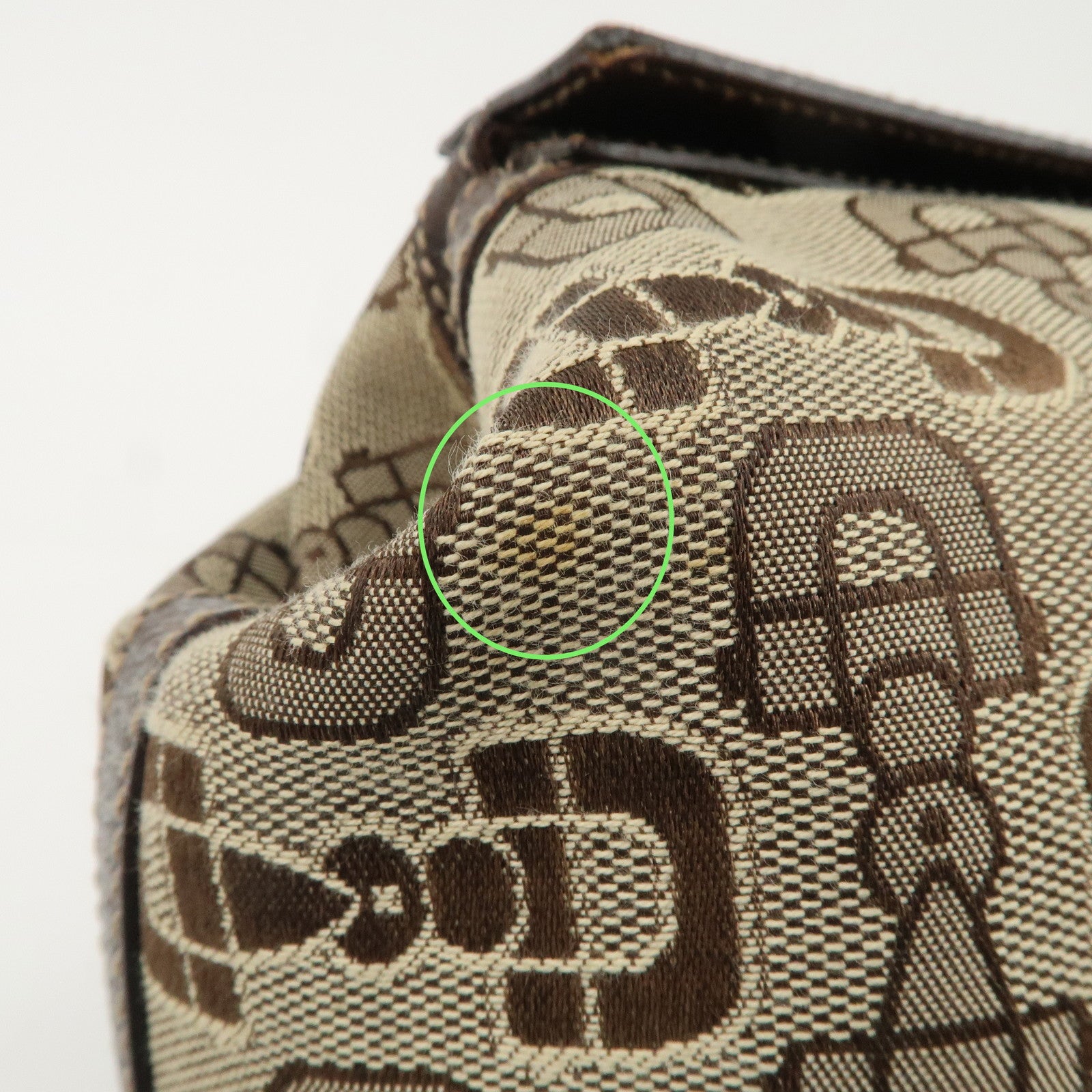 GUCCI Sherry Canvas Leather Doctor's Bag Hand Bag Beige 146002 Used