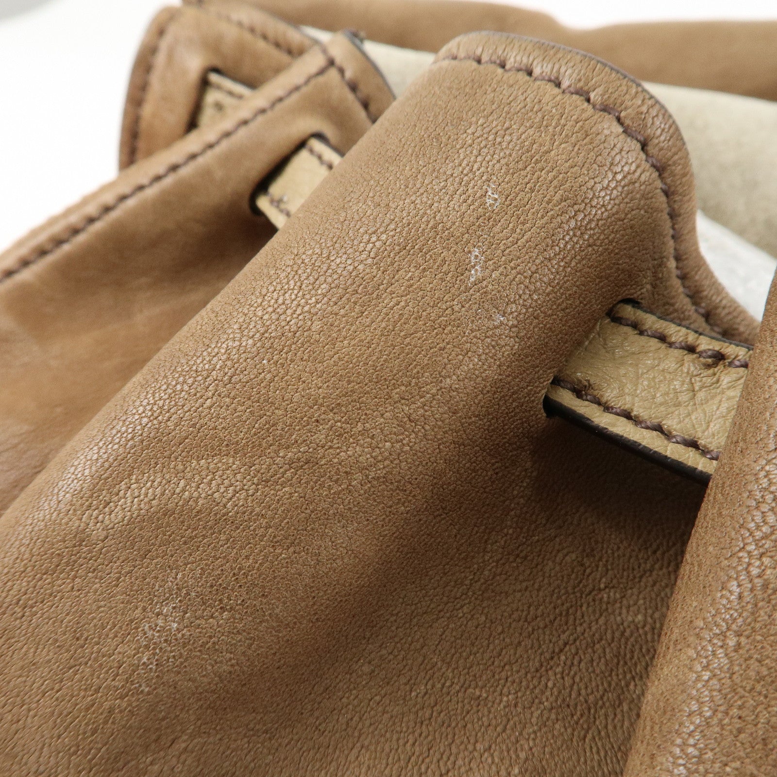 MIU MIU Leather 2Way Bag Hand Bag Shoulder Bag Brown Gold HDW Used