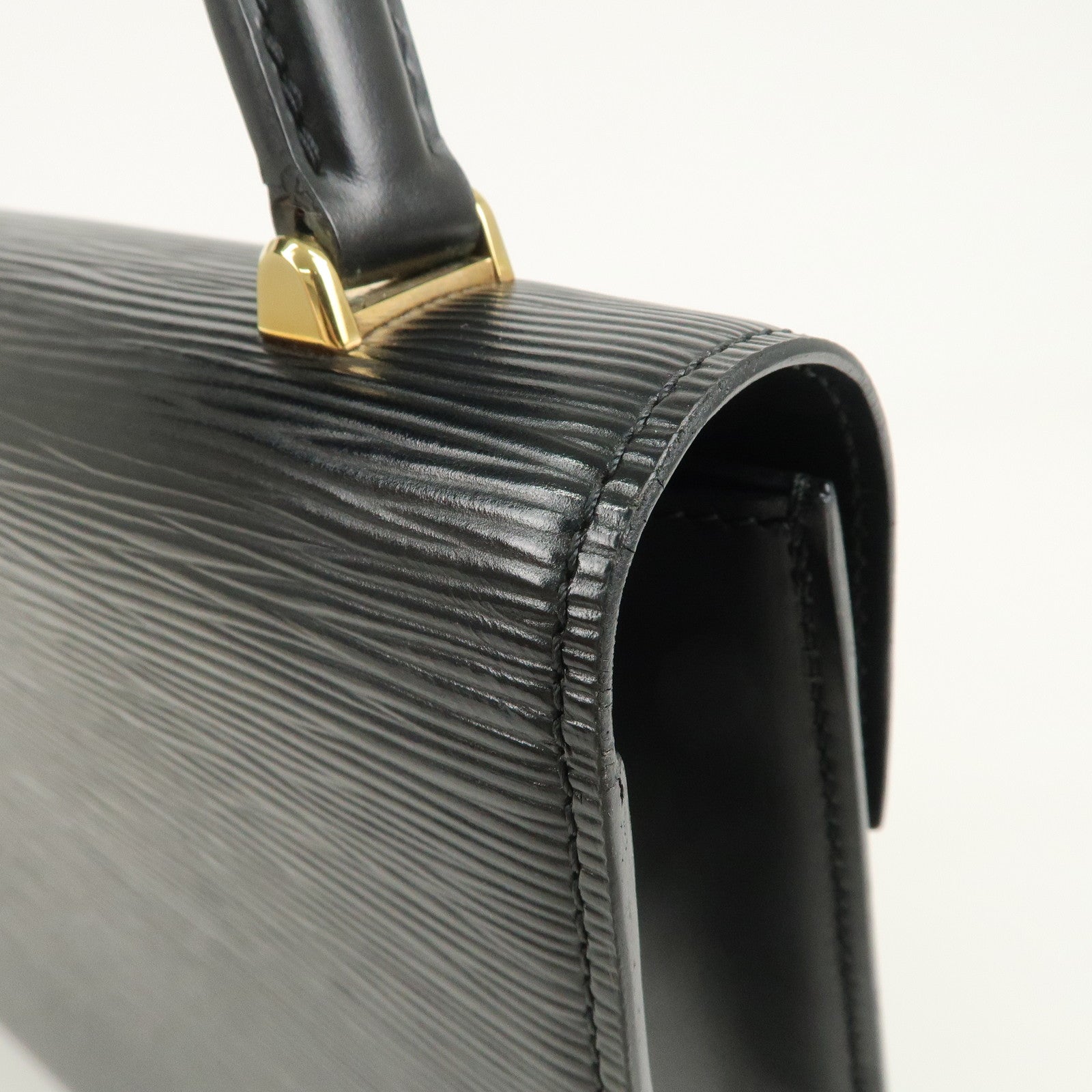 Louis Vuitton Epi Leather Malesherbes Hand Bag Black M523 72 Used