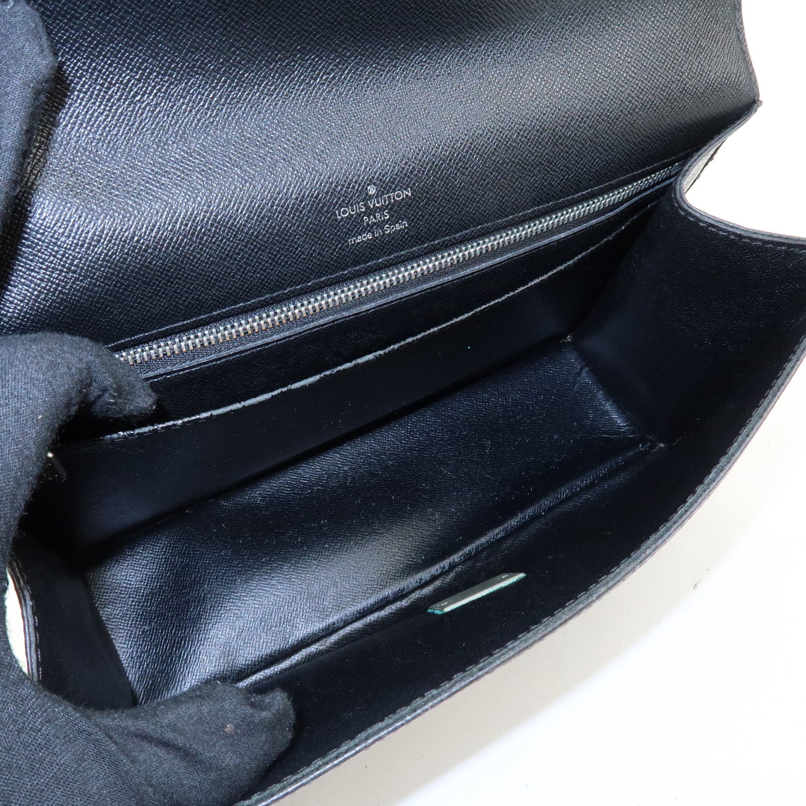Louis Vuitton Taiga Selenga Clutch Bag Ardoise M30782 Used