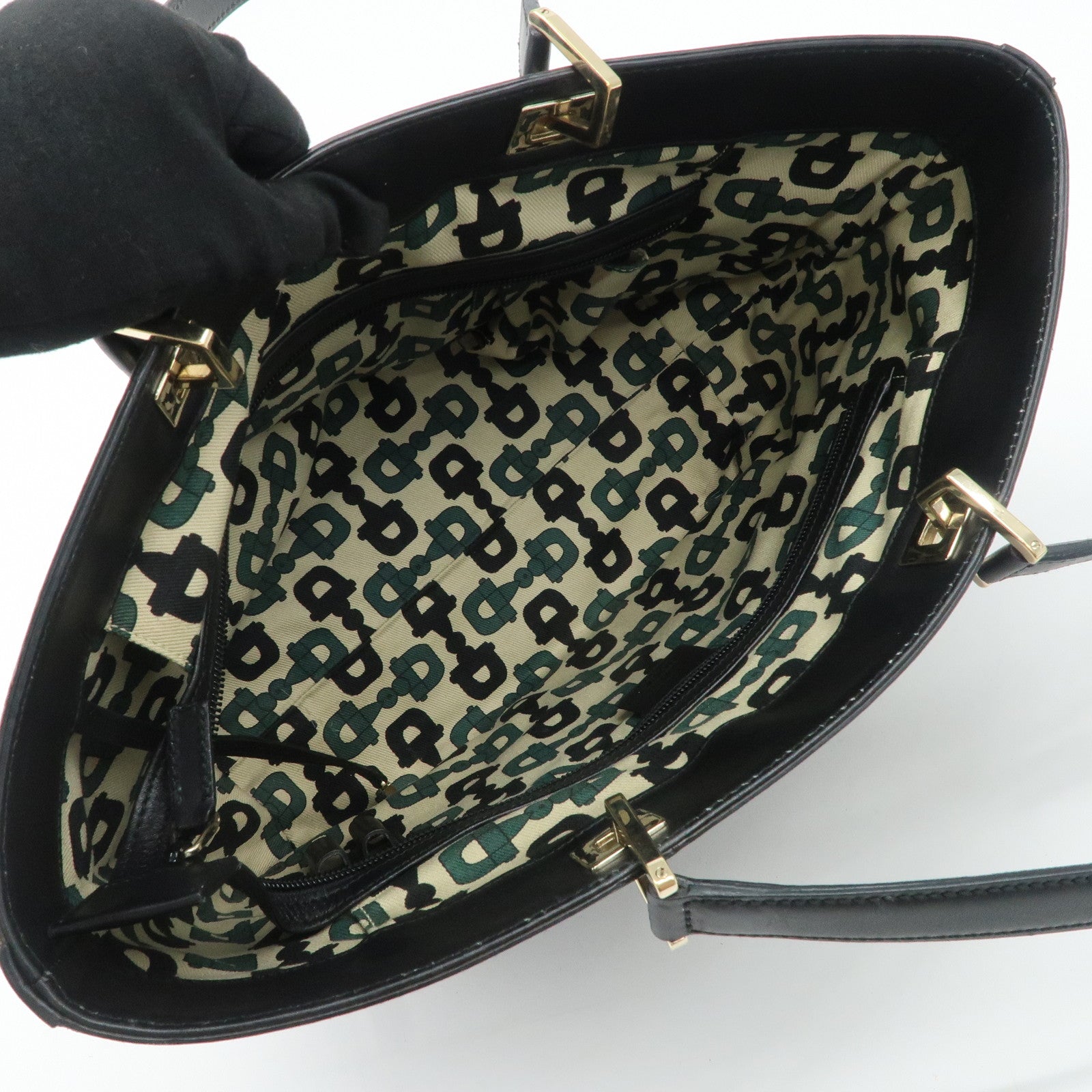 GUCCI Guccissima Leather Tote Bag Hand Bag Black 145993 Used